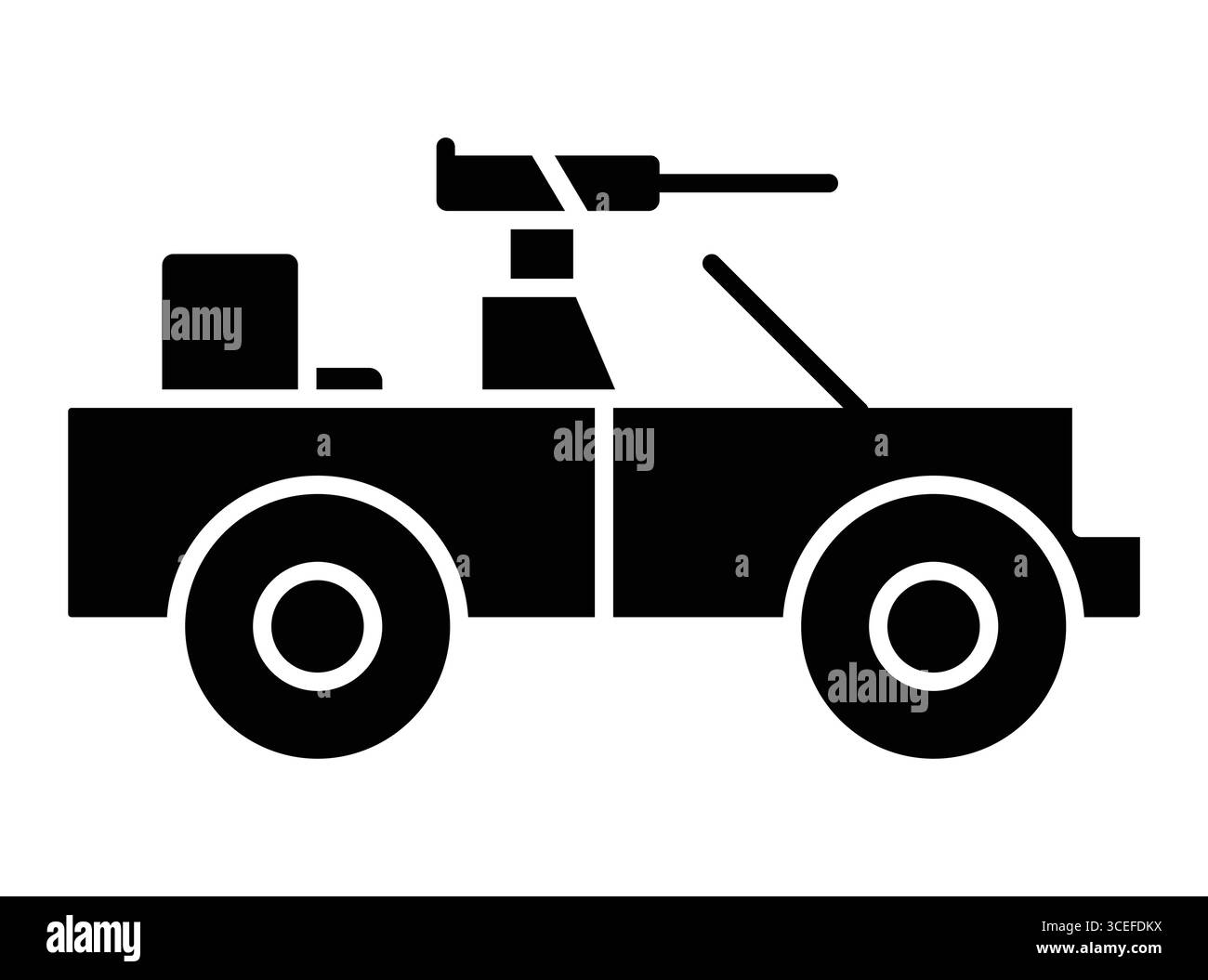 Cette image montre la silhouette noire d'un véhicule militaire équipé d'un canon monté, soulignant son rôle dans les opérations de sécurité et de défense. PE Illustration de Vecteur Cette image montre la silhouette noire d'un véhicule militaire équipé d'un canon monté, soulignant son rôle dans les opérations de sécurité et de défense. PE Illustration de Vecteur
