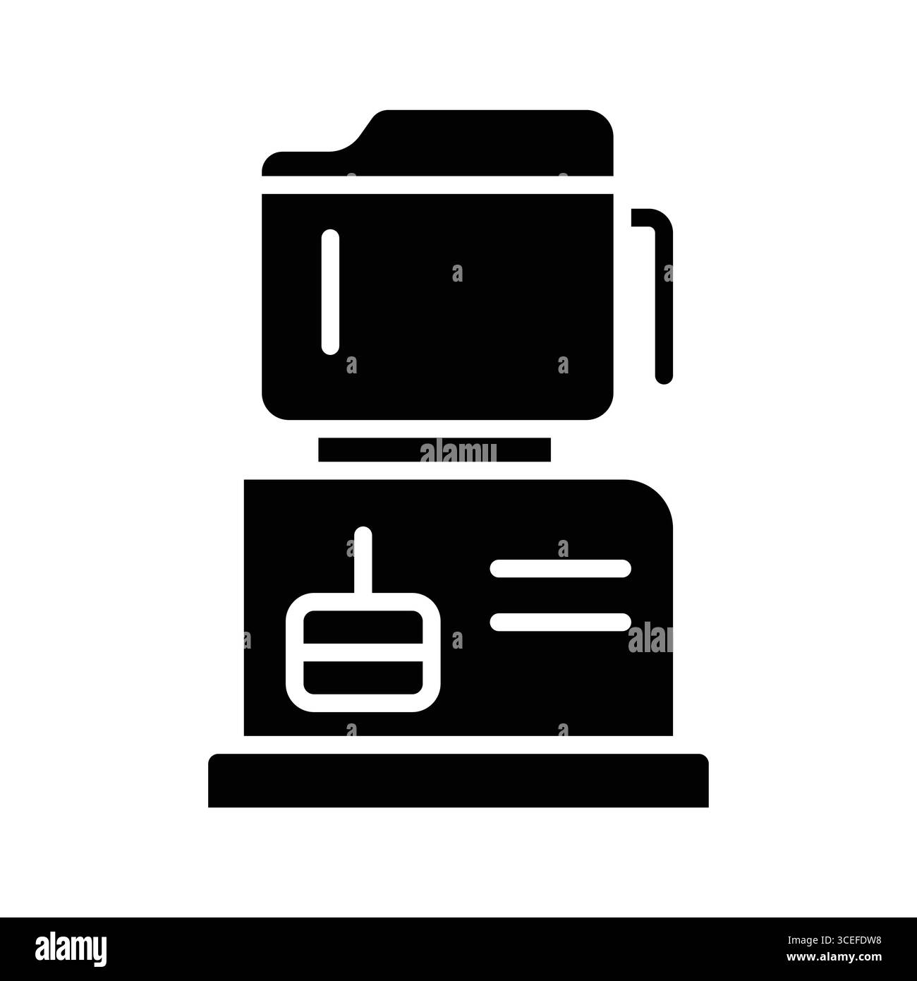 Cette image présente une icône de mixeur de cuisine noire, parfaite pour illustrer les thèmes de la cuisine, de la cuisson et de la préparation des aliments dans la conception ou le matériel éducatif Illustration de Vecteur