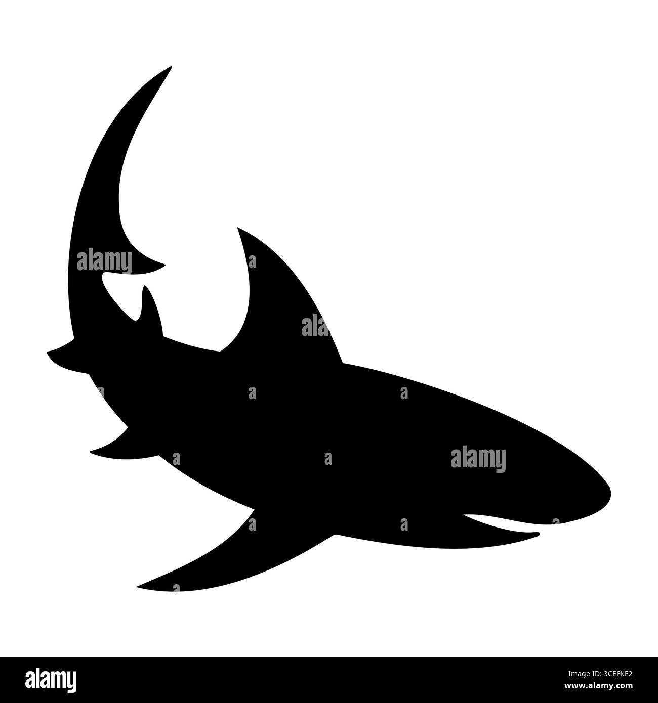 Silhouette de requin glissant à travers l'océan 2 Illustration de Vecteur