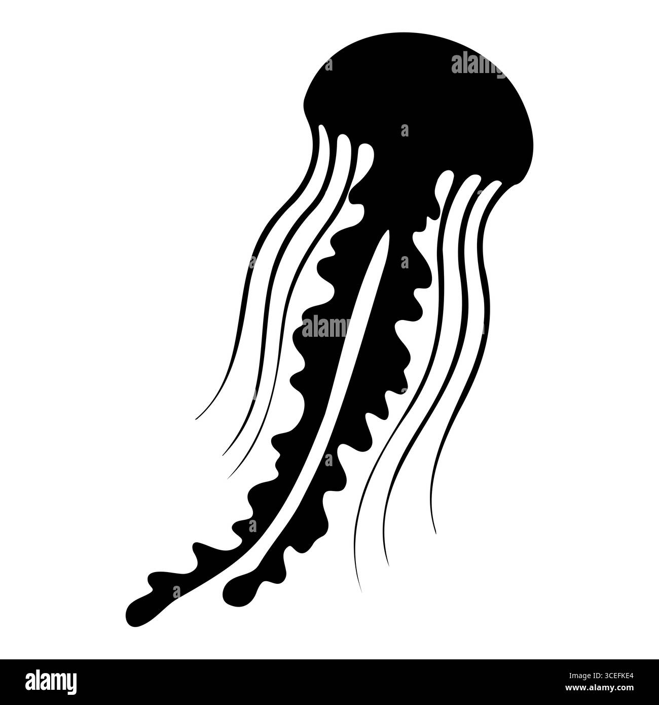 Vue du mouvement de la silhouette de méduse 1 Illustration de Vecteur