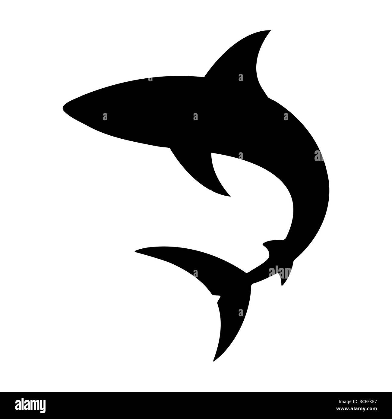 Silhouette de requin courbant gracieusement dans la mer Illustration de Vecteur Silhouette de requin courbant gracieusement dans la mer Illustration de Vecteur