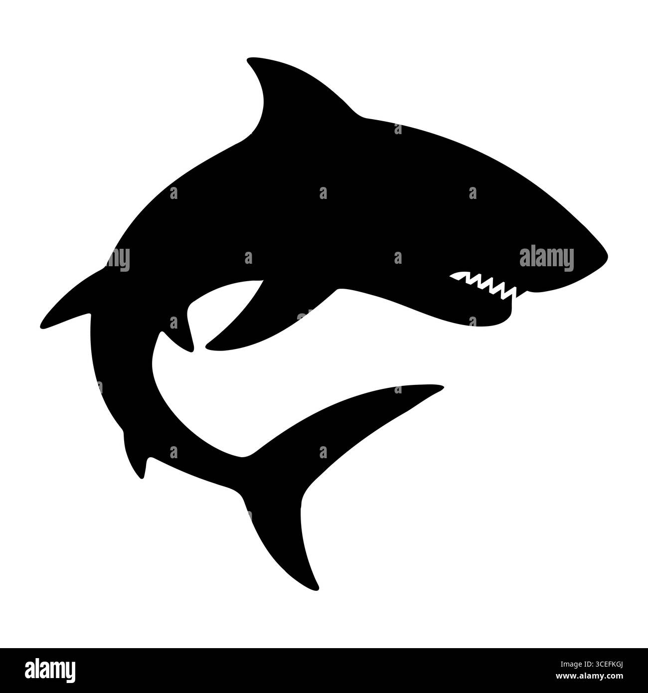 Silhouette de requin avec des dents pointues Illustration de Vecteur Silhouette de requin avec des dents pointues Illustration de Vecteur