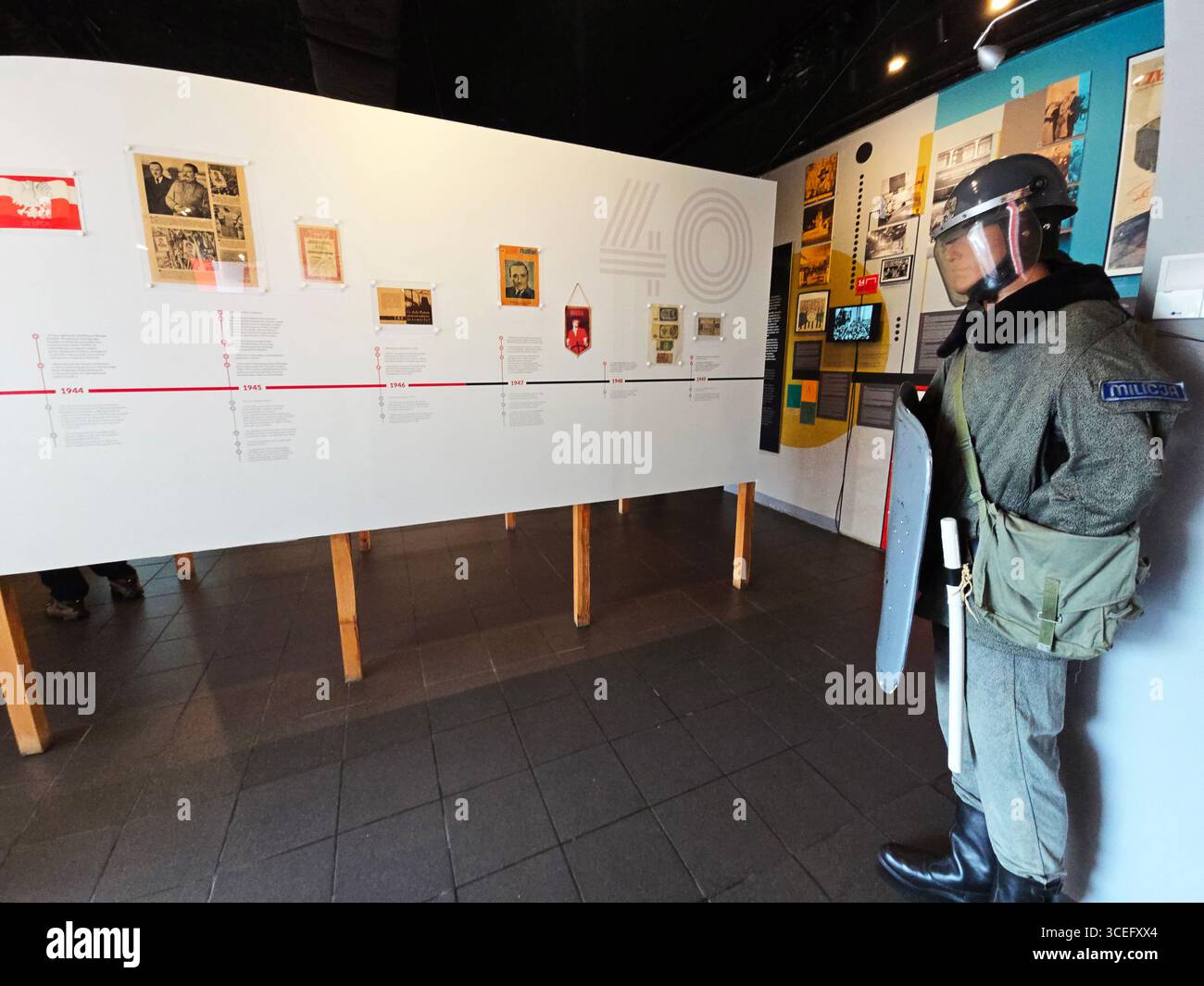Expositions au Musée de la vie sous le communisme à Varsovie, Pologne. Banque D'Images