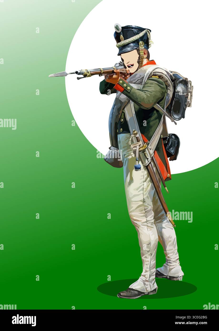 Soldats des Grenadiers de la vieille Garde impériale de Napoléon. illustration vectorielle dessinée à la main 3d. Illustration de Vecteur