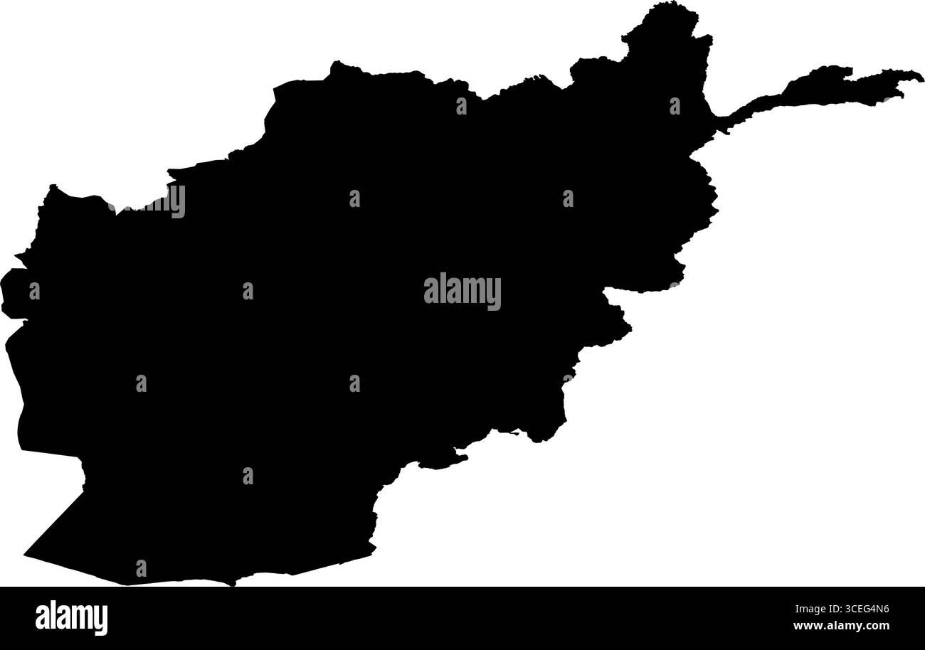 Afghanistan Country Map Black Edition – illustration vectorielle minimaliste pour les projets d'art mural, d'éducation et de design numérique Illustration de Vecteur