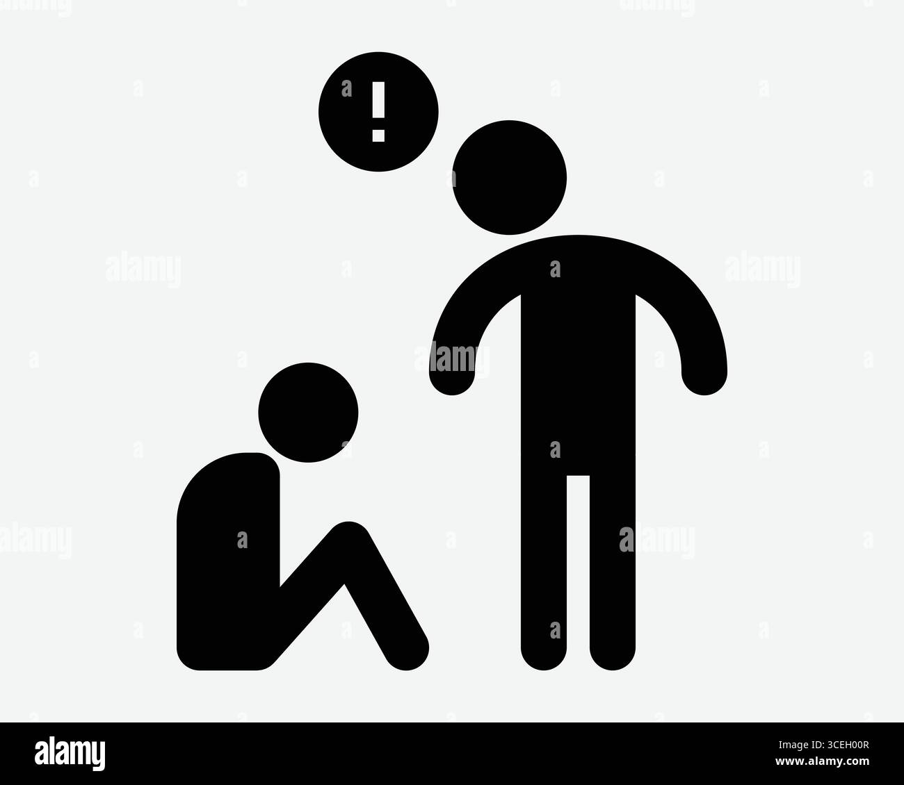 Réprimande icône réprimande réprimande réprimande discipline en colère émotionnelle argumenter Autorité furieux avertir homme bâton figure symbole signe avertissement menaçant Illustration de Vecteur