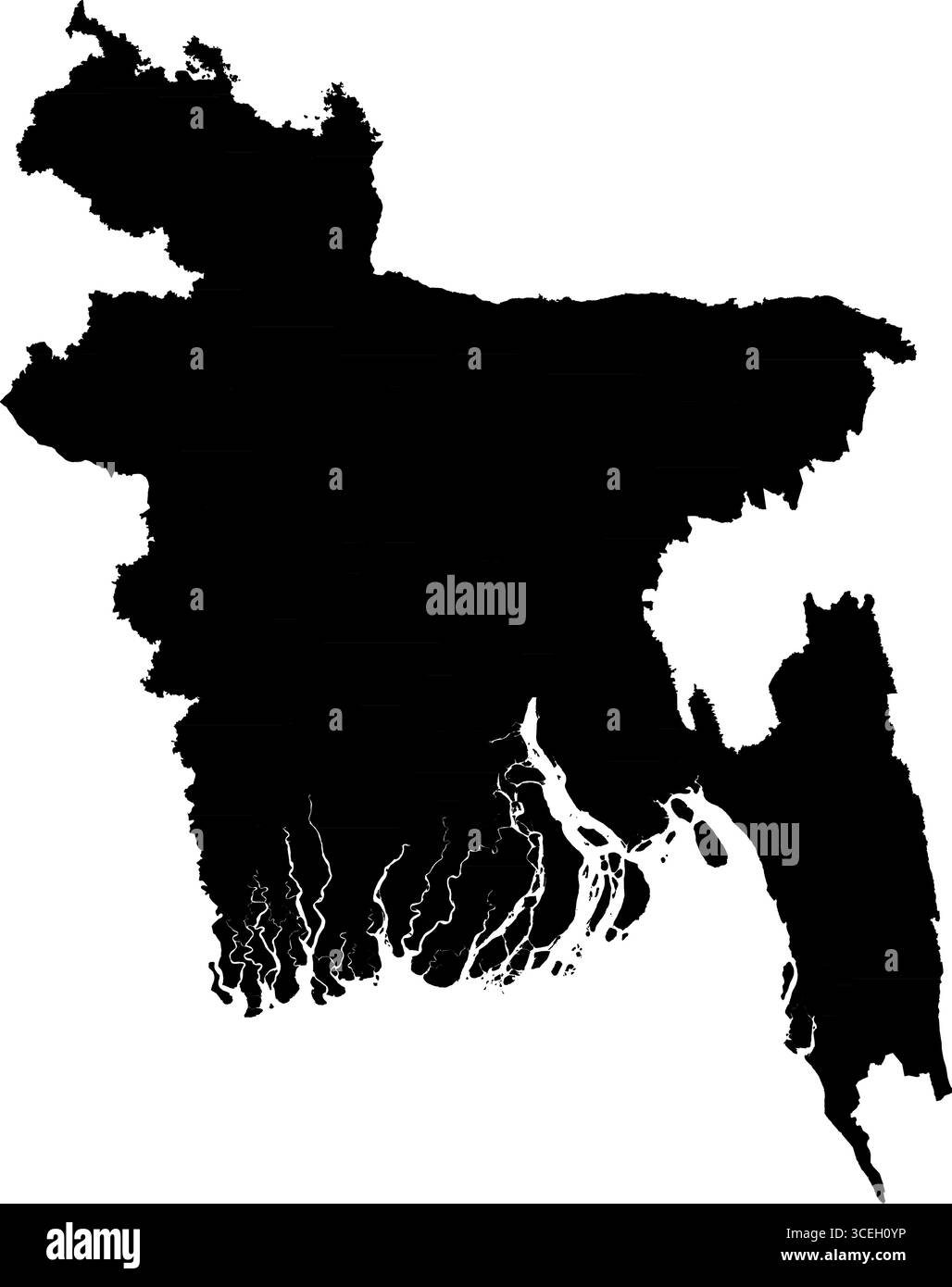Bangladesh Country Map Black Edition – illustration vectorielle minimaliste pour les projets d'art mural, d'éducation et de design numérique Illustration de Vecteur