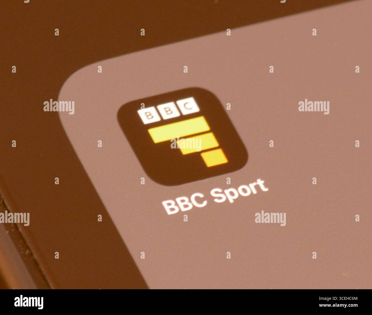 Application BBC Sport sur l'écran d'un smartphone Banque D'Images