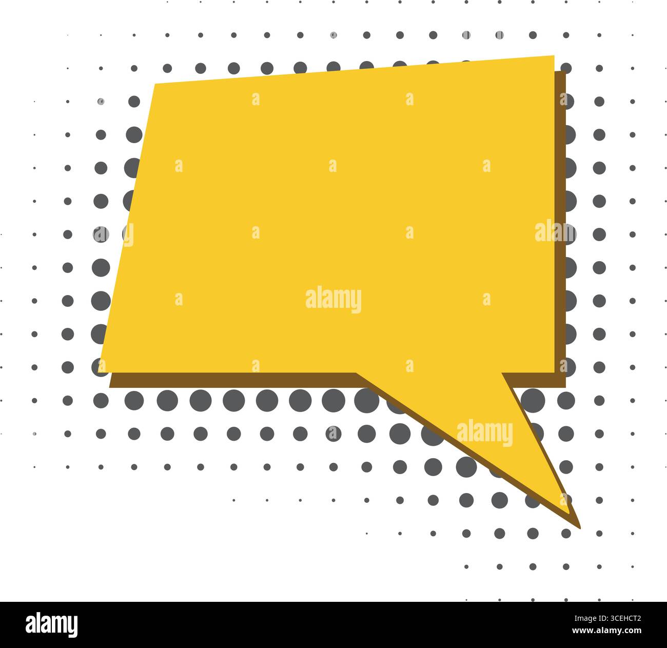 Boîte de dialogue conversationnelle jaune en demi-ton. Modèle de bulle de dialogue vide pour le texte. Icône clip art pour message, graphiques vectoriels Illustration de Vecteur