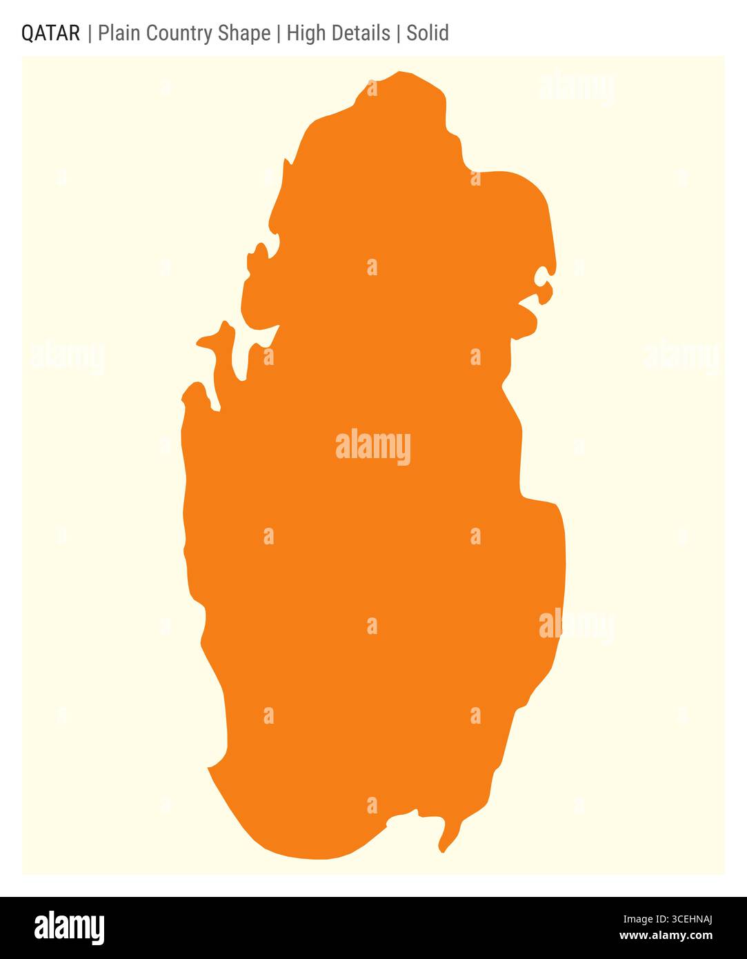 Carte du pays de la plaine du Qatar. Détails élevés. Style Uni. Forme du Qatar. Illustration vectorielle. Illustration de Vecteur
