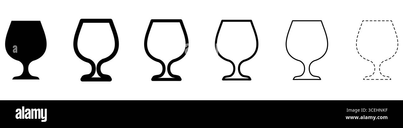 Ensemble de silhouettes noires et contours de verres à bière. Illustration vectorielle. Illustration de Vecteur