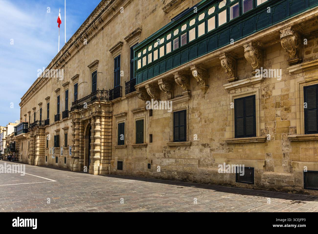Palais du Grand Maître, 1571 résidence de l'ordre de Saint-Jean, actuellement siège du parlement et résidence du Président, la Valette, UNESCO World Her Banque D'Images
