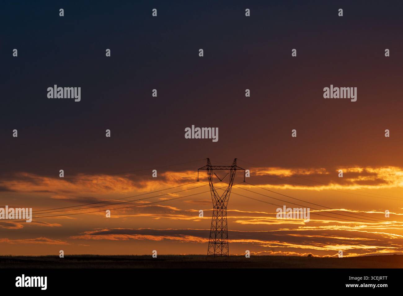 Sunset Power rural Banque D'Images