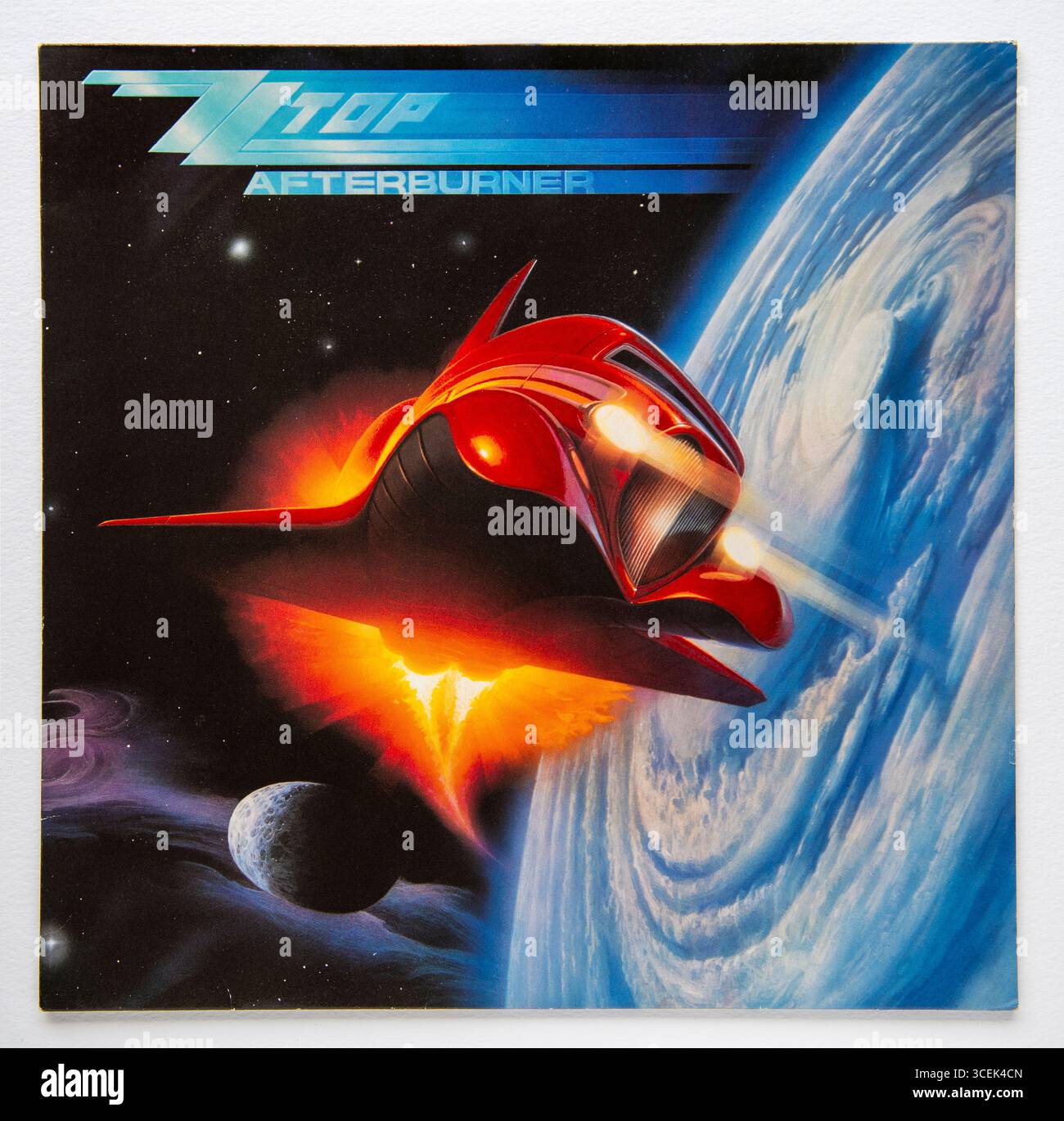 Reprise LP d'Afterburner, le neuvième album studio du groupe de rock ZZ Top, sorti en 1985 Banque D'Images