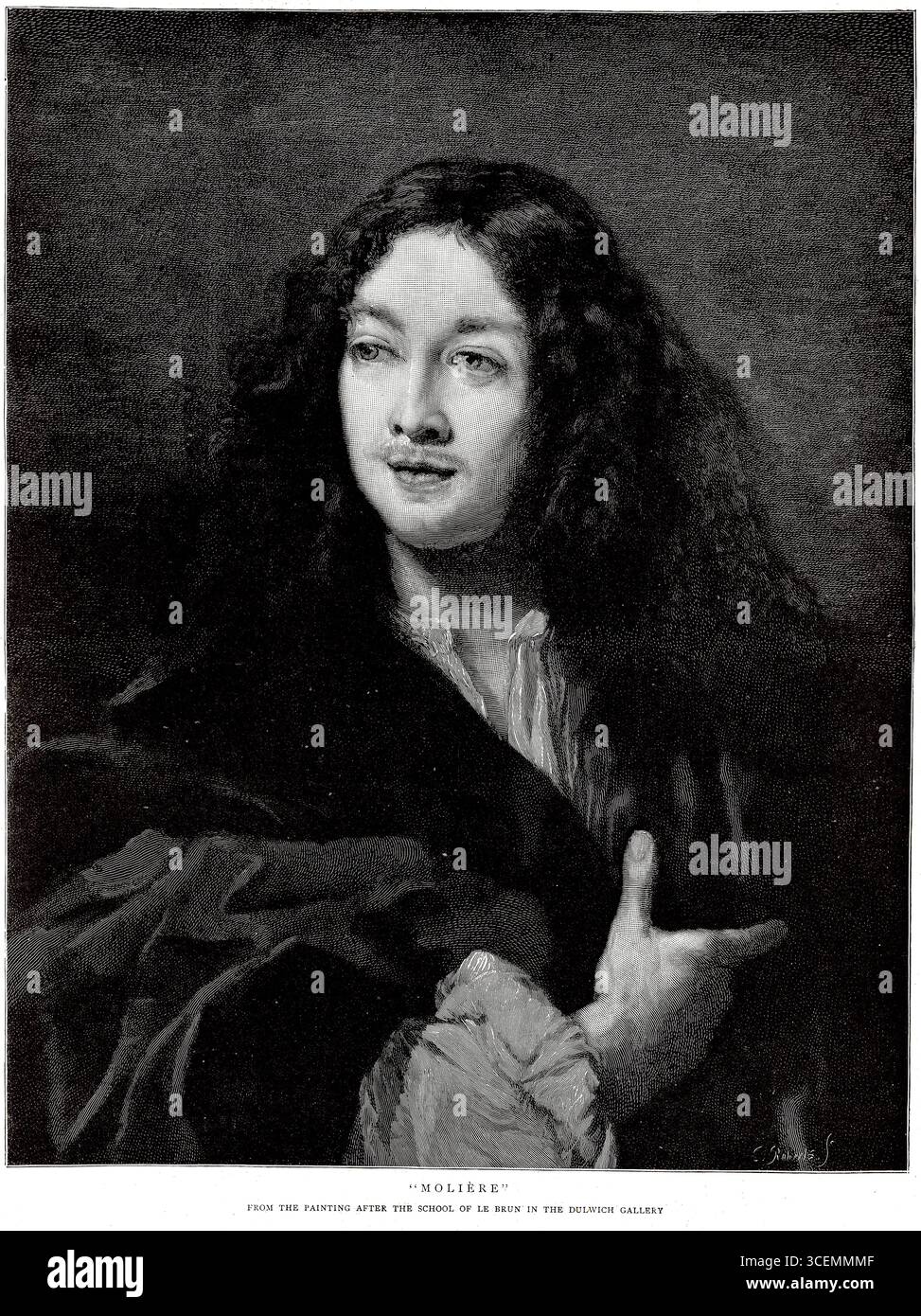 Gravure de Mademoiselle Molière, à l'origine peinture historique d'une française inspirée des œuvres de la dramaturge Molière. Cette image a été publiée dans le Graphic Magazine, 1896. Banque D'Images