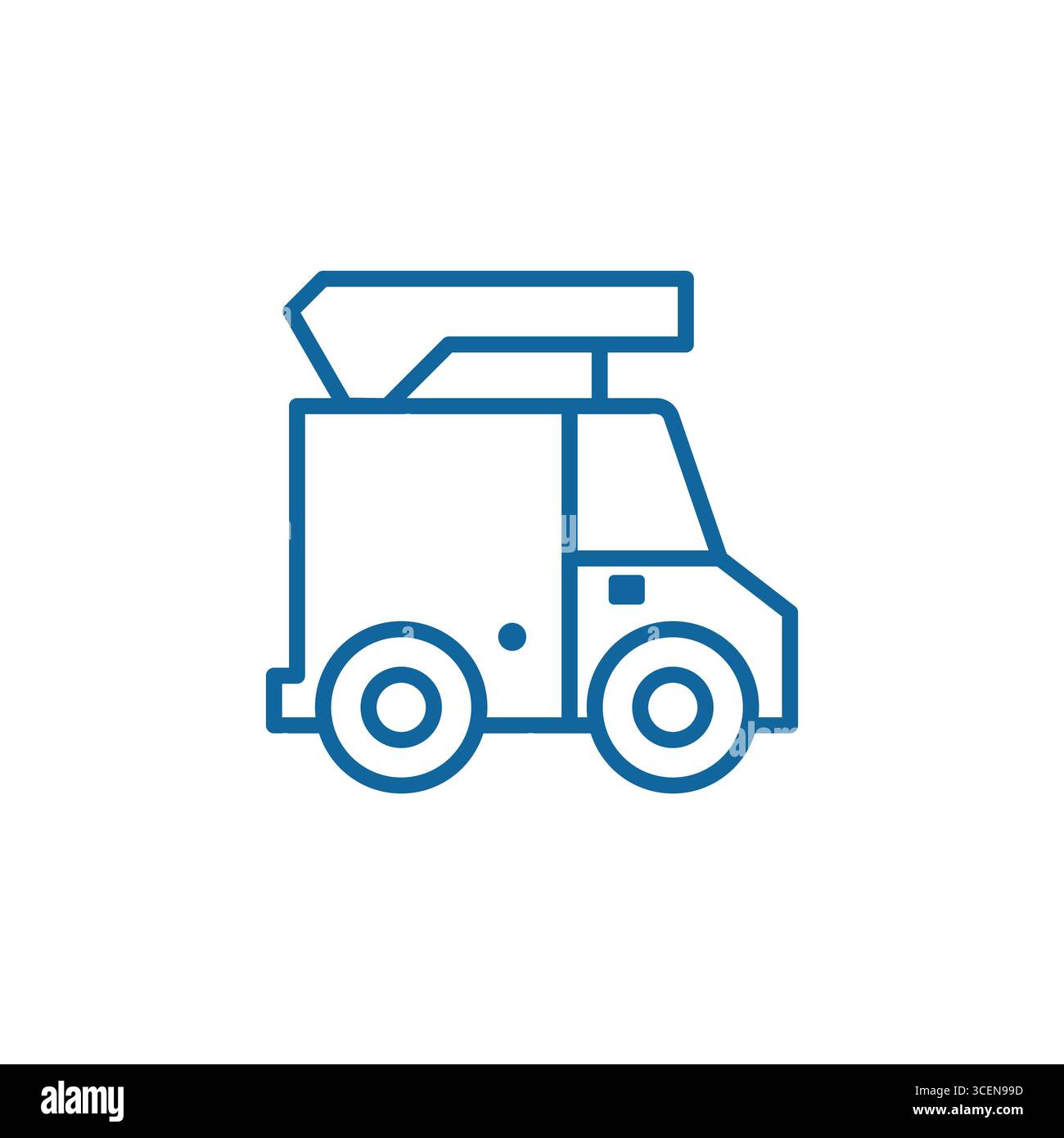 Icône de camion de voiture de ligne de vecteur en bleu sur fond blanc Illustration de Vecteur