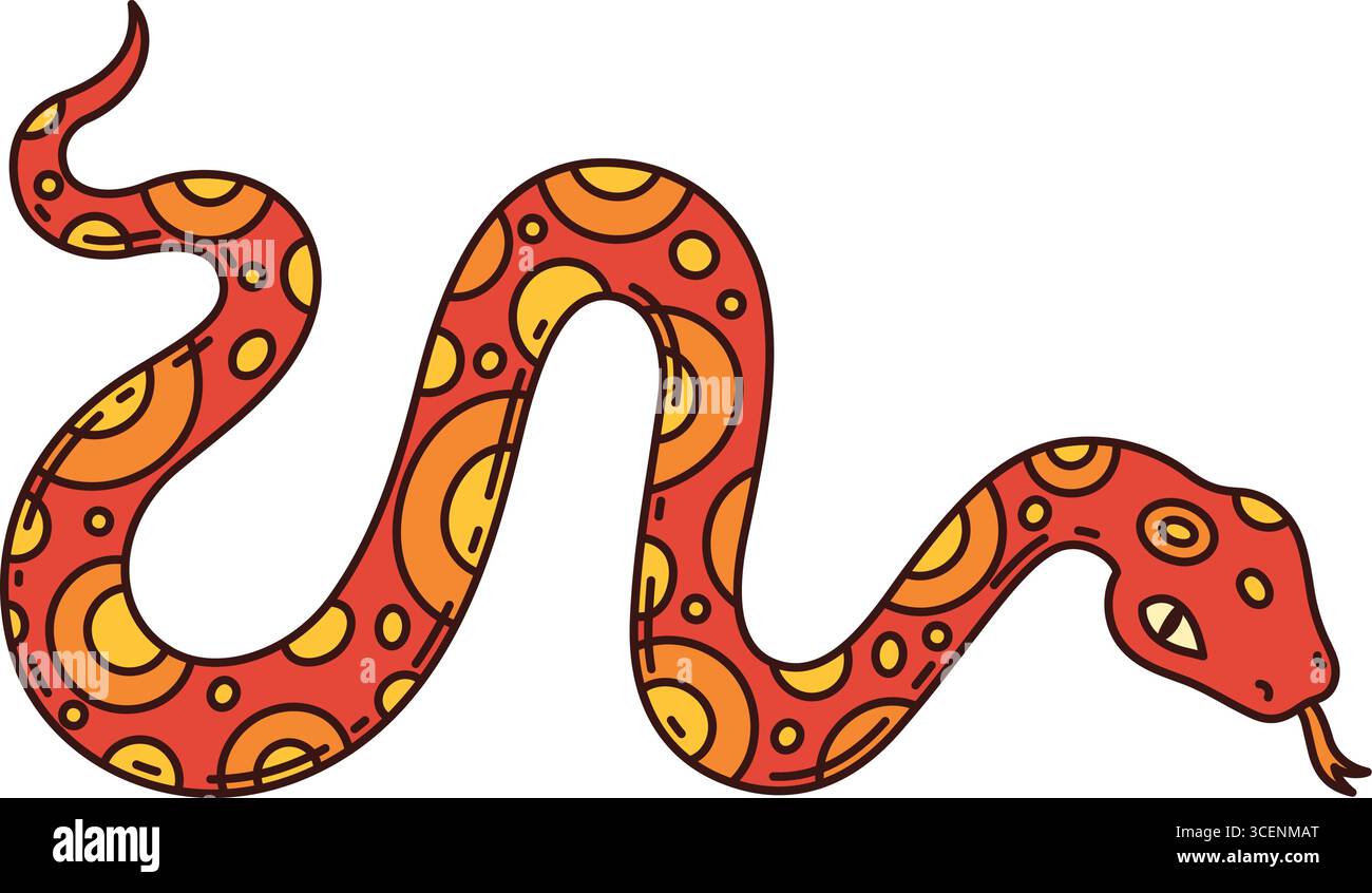 Groovy Western serpent et Wild West Crotlesnake personnage, vecteur de dessin animé symbole hippie. Groovy icône occidentale de vipère du Texas et de serpent à sonnette du désert de l'Arizona, animal de dessin animé de l'Ouest sauvage ou reptile de l'Ouest Illustration de Vecteur