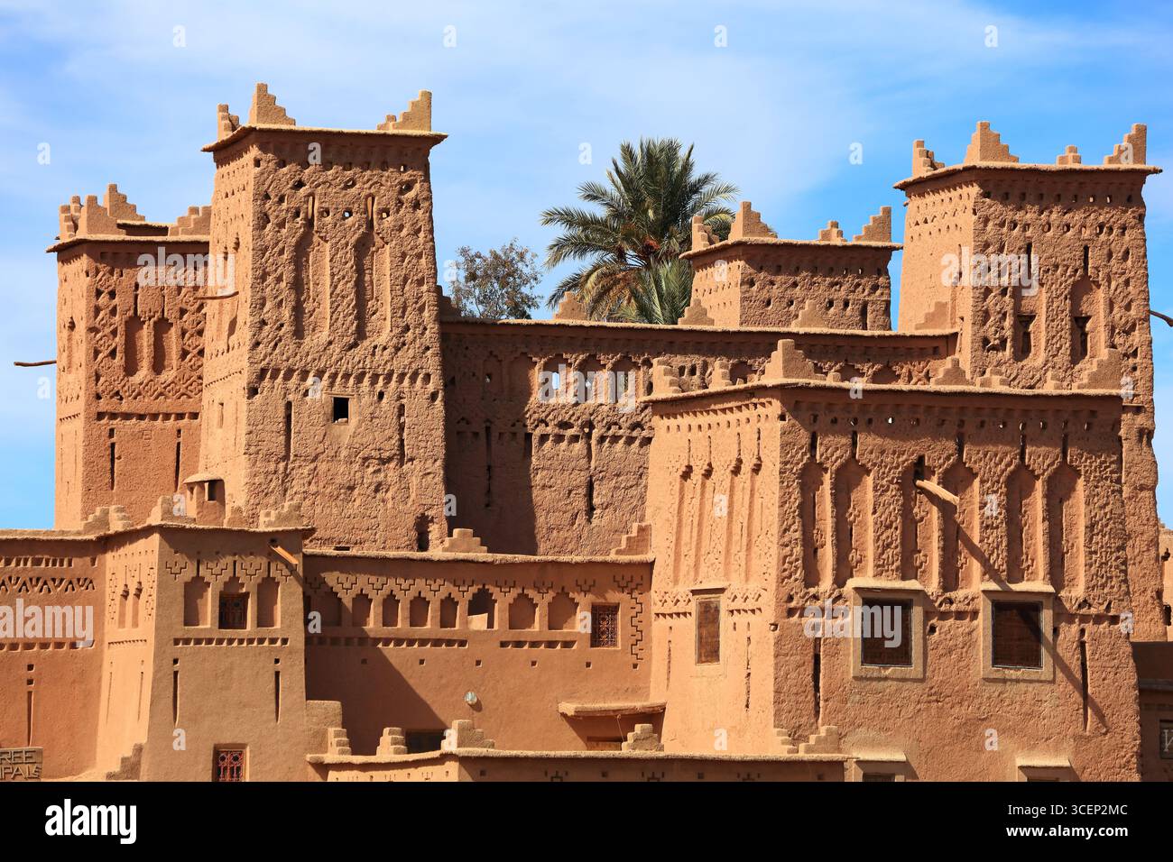 Kasbah Amridil, Maroc. Résidence fortifiée au Maroc en brique de mudbrick. Skoura oasis. Banque D'Images