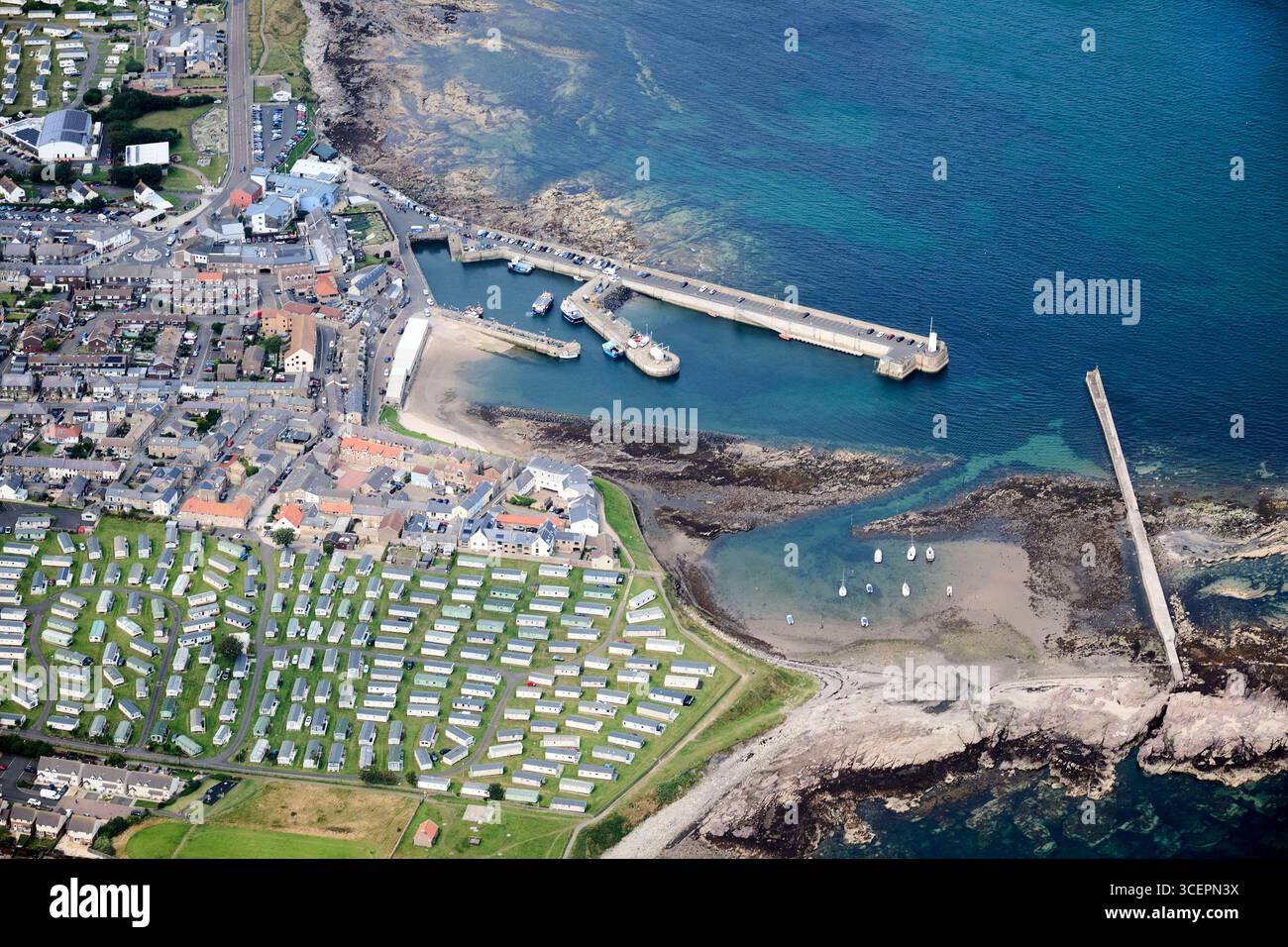 Le village côtier Northumbrian de Seahouses, dans le nord-est de l'Angleterre, Royaume-Uni Banque D'Images