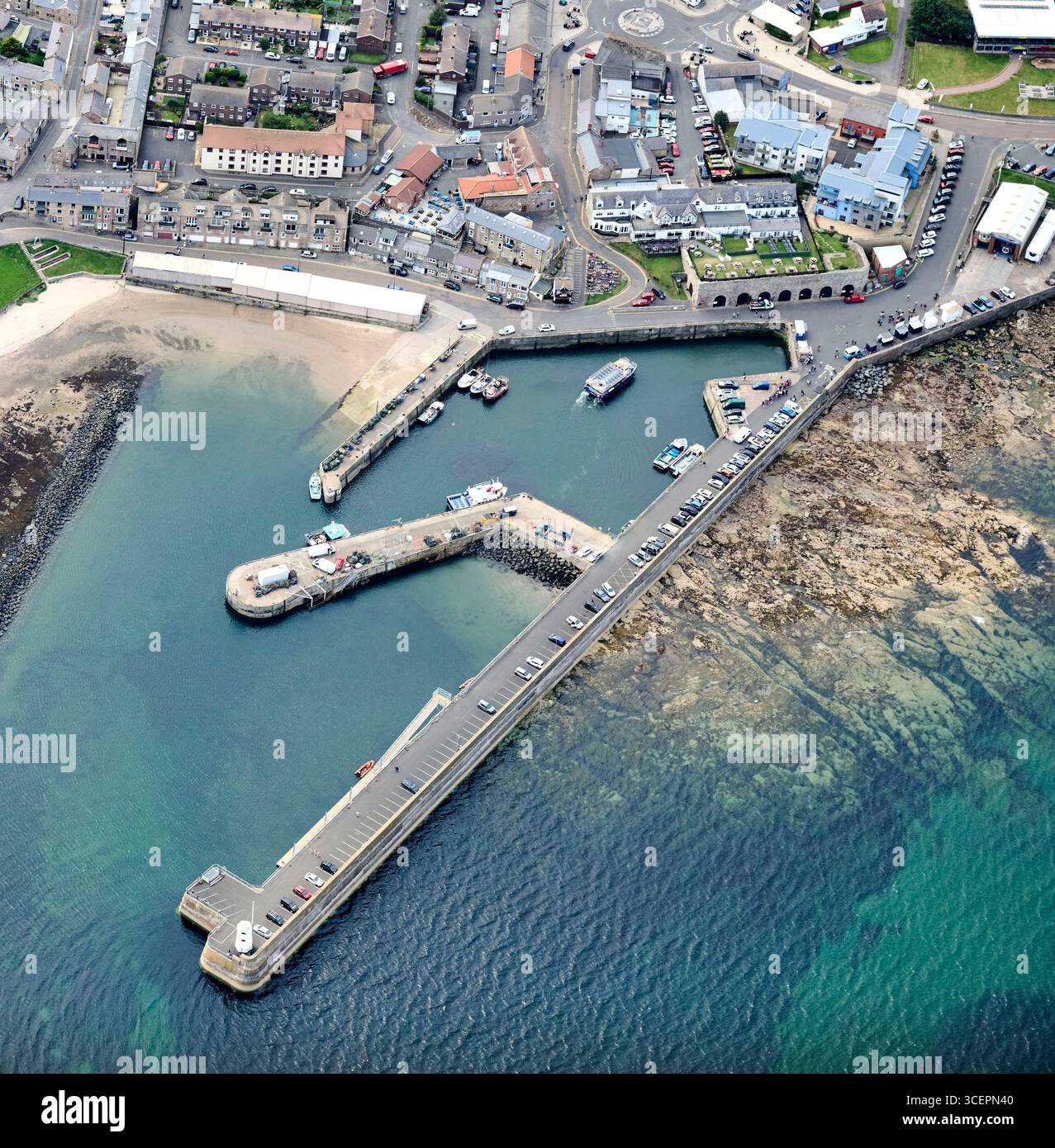 Le village côtier Northumbrian de Seahouses, dans le nord-est de l'Angleterre, Royaume-Uni Banque D'Images