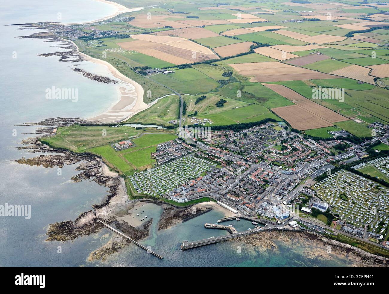Le village côtier Northumbrian de Seahouses, dans le nord-est de l'Angleterre, Royaume-Uni Banque D'Images