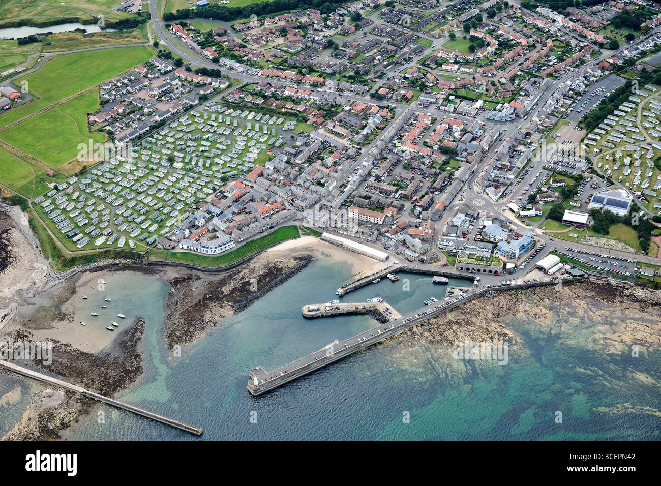 Le village côtier Northumbrian de Seahouses, dans le nord-est de l'Angleterre, Royaume-Uni Banque D'Images