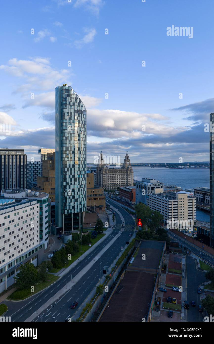 Photographie aérienne des gratte-ciel de Liverpool One Banque D'Images