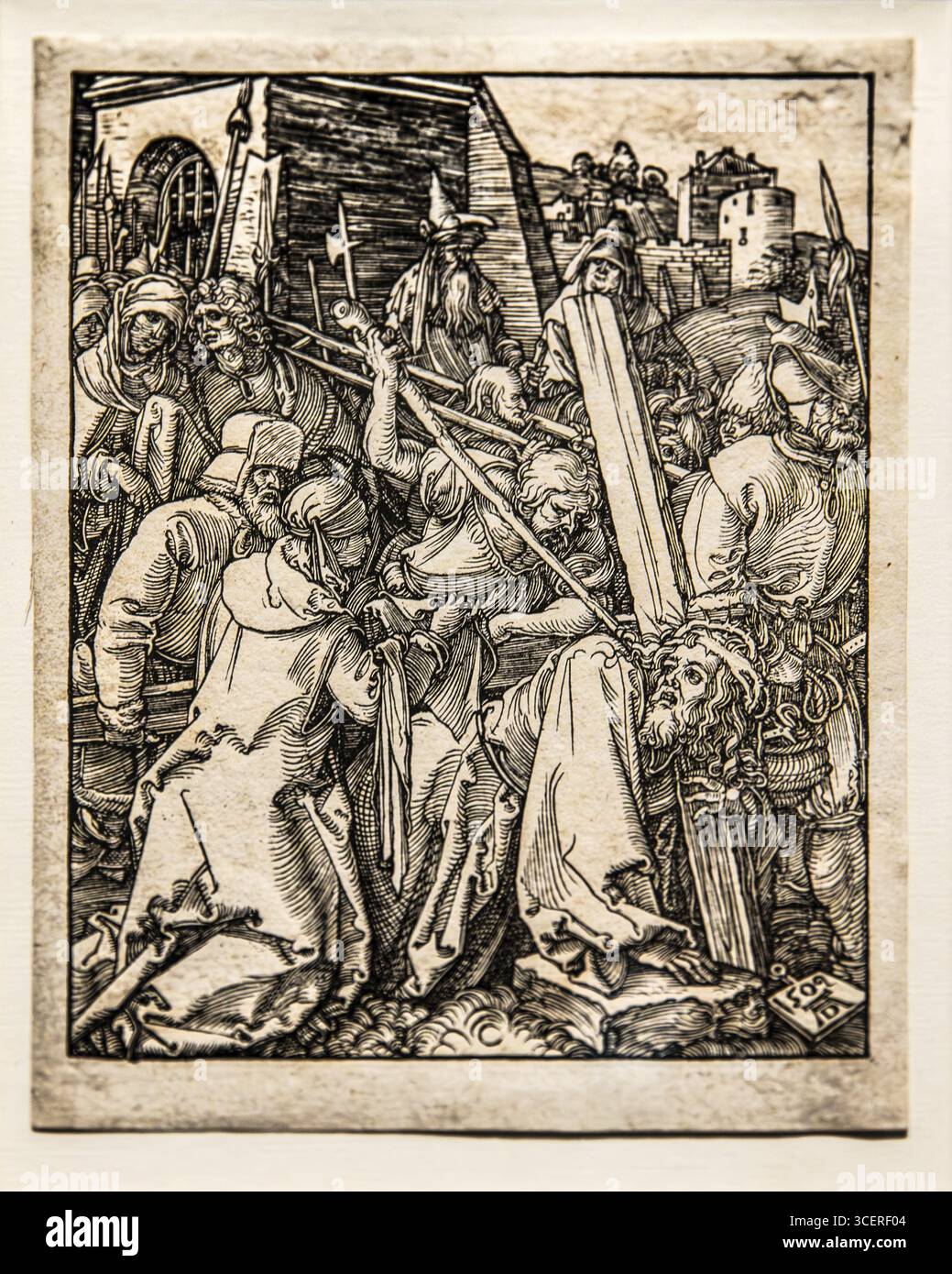 Le Christ porte la Croix, 1509, la petite passion, gravures, gravures sur bois, Albrecht Duerer, plus grand artiste de la Renaissance allemande, Musée de la Cathédrale Banque D'Images