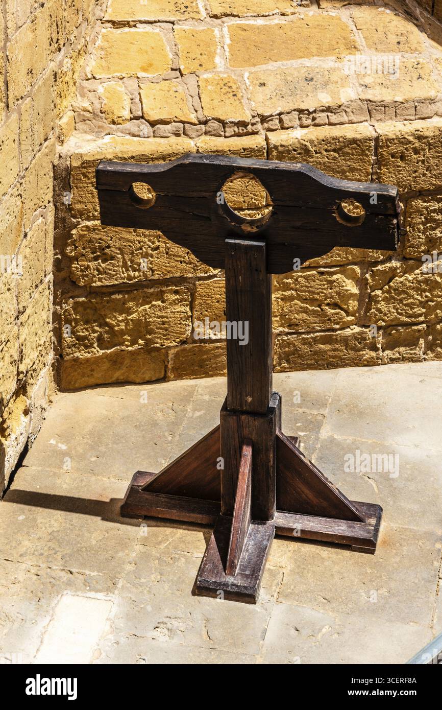 Pilori, citadelle de grès, Victoria, anciennement Rabat, centre de l'île, Gozo, petite île sœur de Malte appartenant à la république du même Banque D'Images