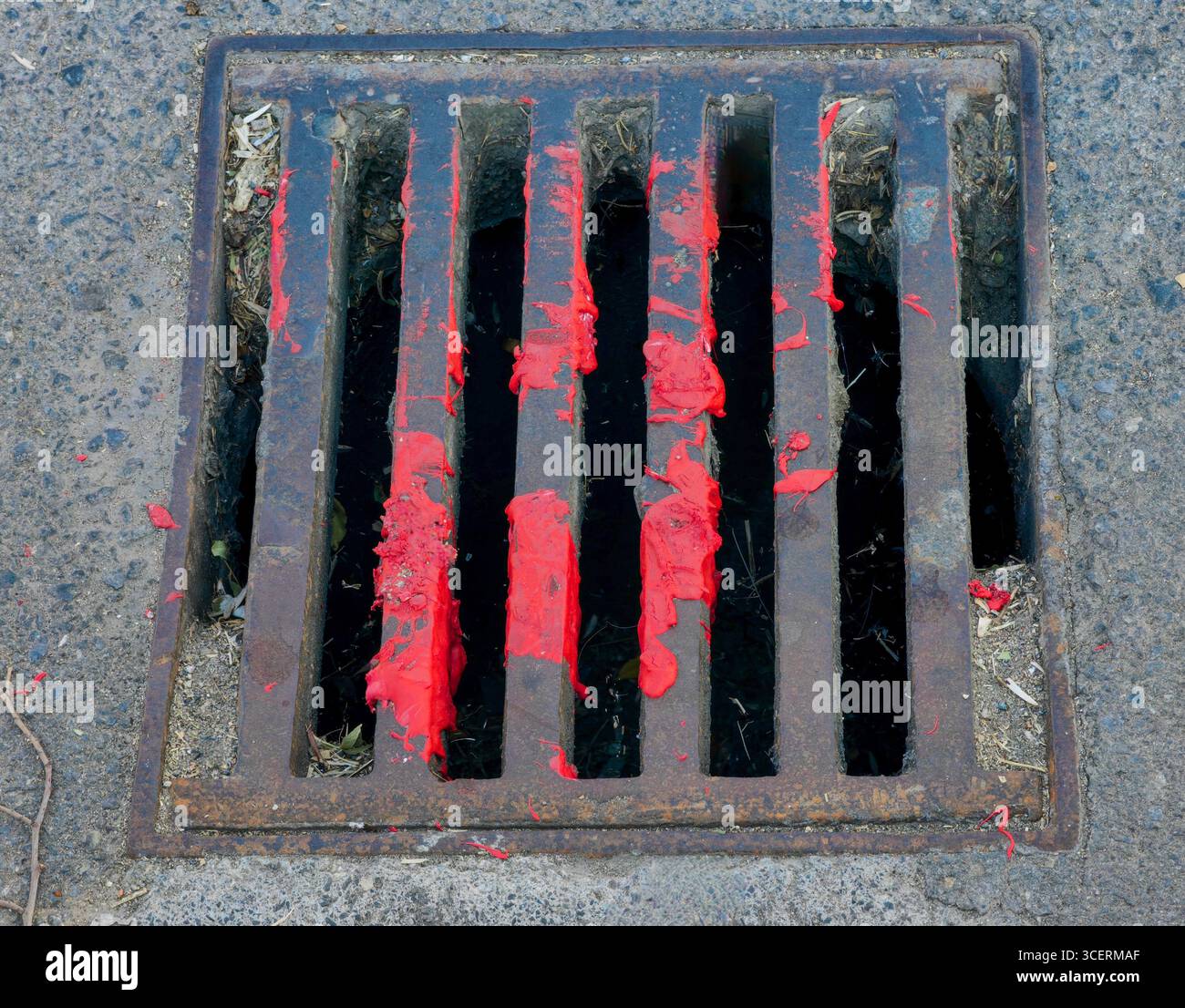 Bloody bars – concept de captivité de drainage des égouts Banque D'Images