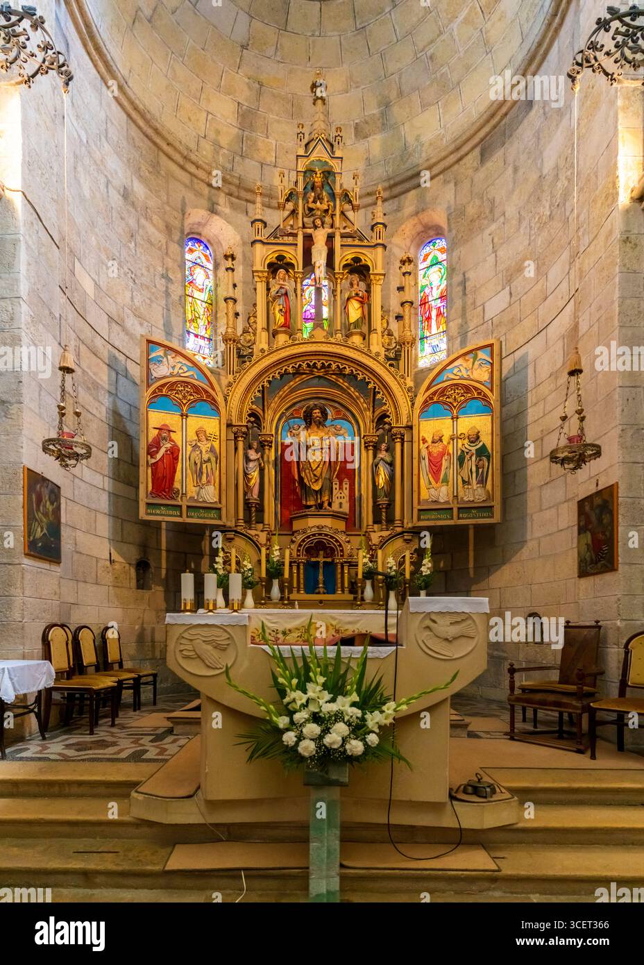 Europe, Hongrie, comté de Gyor-Moson Sopron, ville de Lebeny. Curch médival d'Arpad Ages. Le nom hongrois est Szent Jakab templom. Incroyable centre d'accueil a Banque D'Images