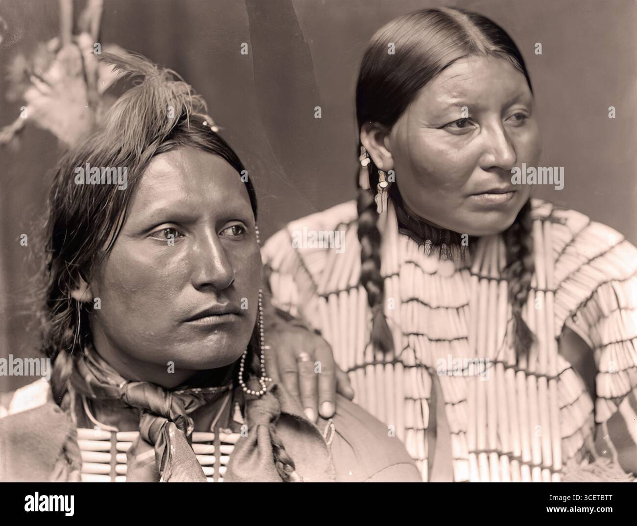 American Horse, American Indian - American Horse and Wife, probablement membres du Buffalo Bill's Wild West Show de Käsebier Gertrude en 1900 Banque D'Images