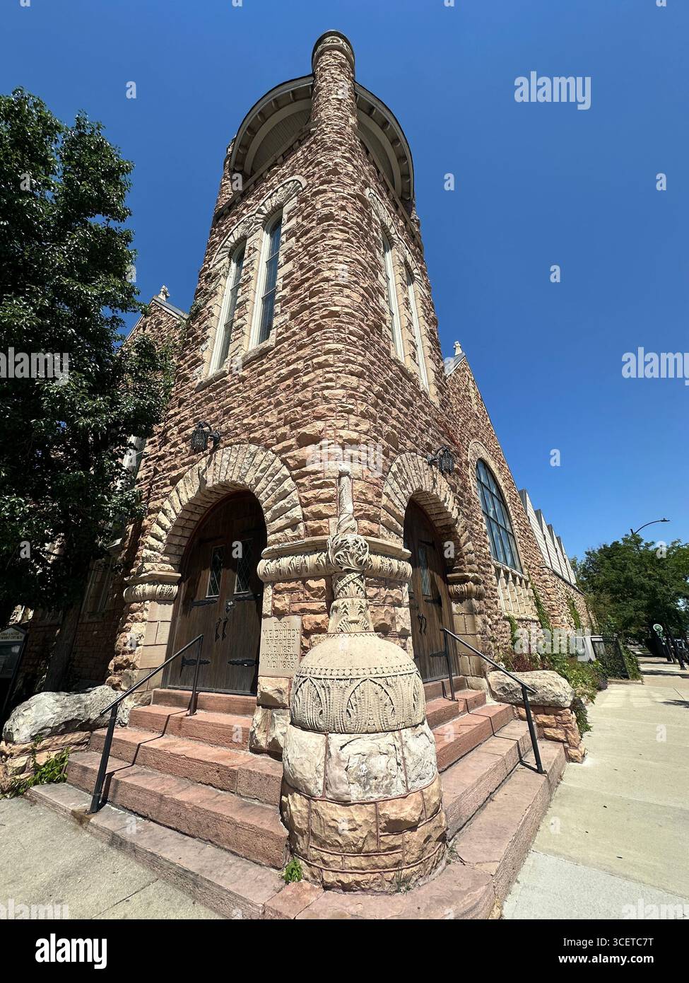 La première église méthodiste unie, la plus ancienne église de Boulder, Colorado. Banque D'Images