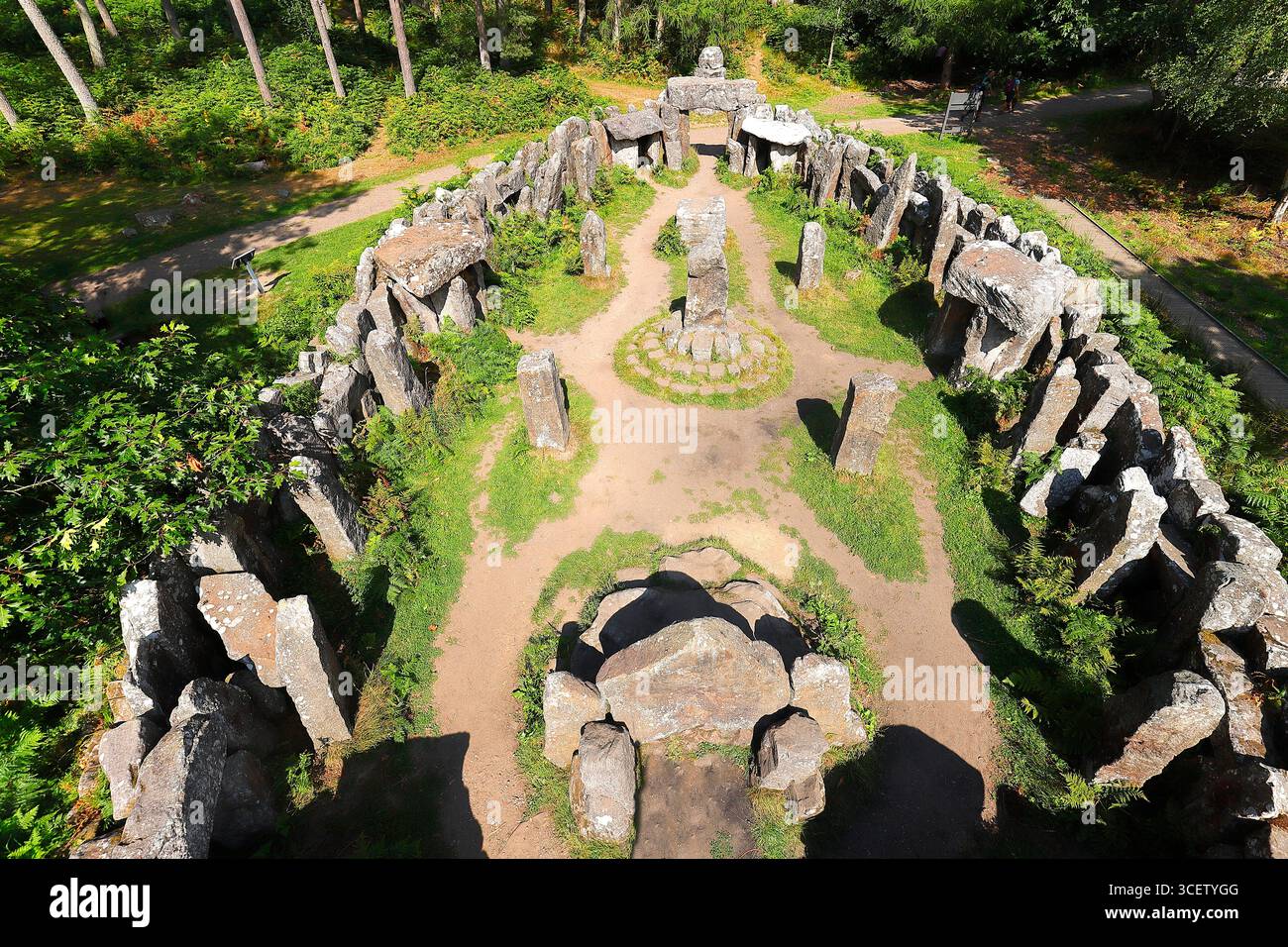 Le temple druides près de Masham, dans le Yorkshire du Nord, a été construit dans les années 1800 pour créer des emplois pendant une récession agricole par William Dandy sur le domaine Swinton Banque D'Images