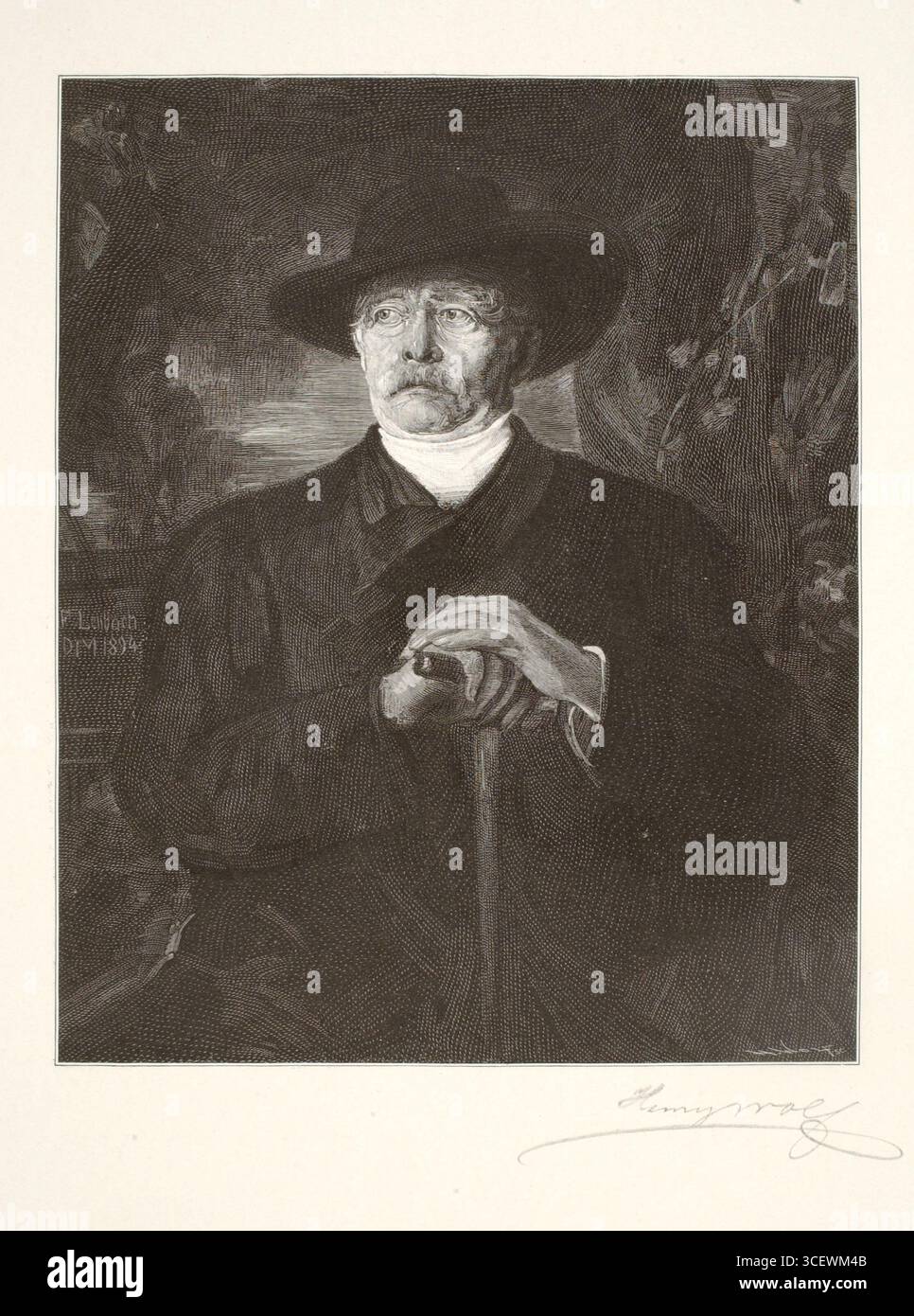 Henry Wolf, Bismarck d'après Franz von Lenbach, 1895. Gravure sur bois sur papier. Banque D'Images