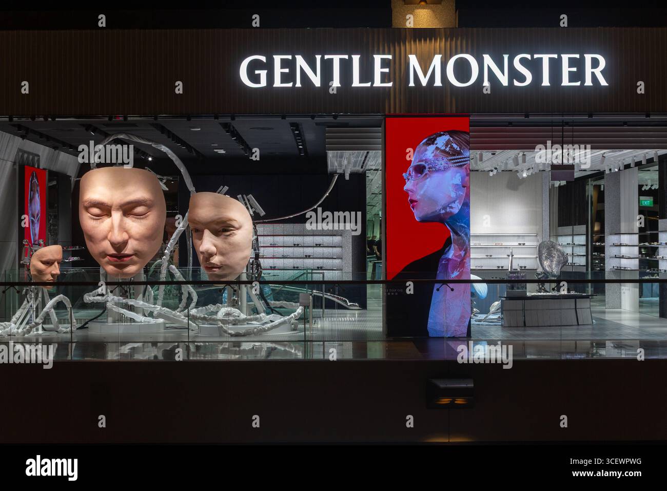 Gentle Monster Shop front, magasin de luxe haut de gamme à Marina Bay Sands. Singapour. Banque D'Images