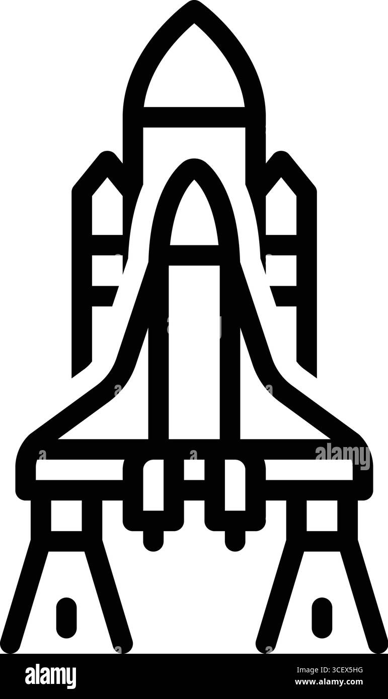 Icône pour fusée, vaisseau spatial Illustration de Vecteur