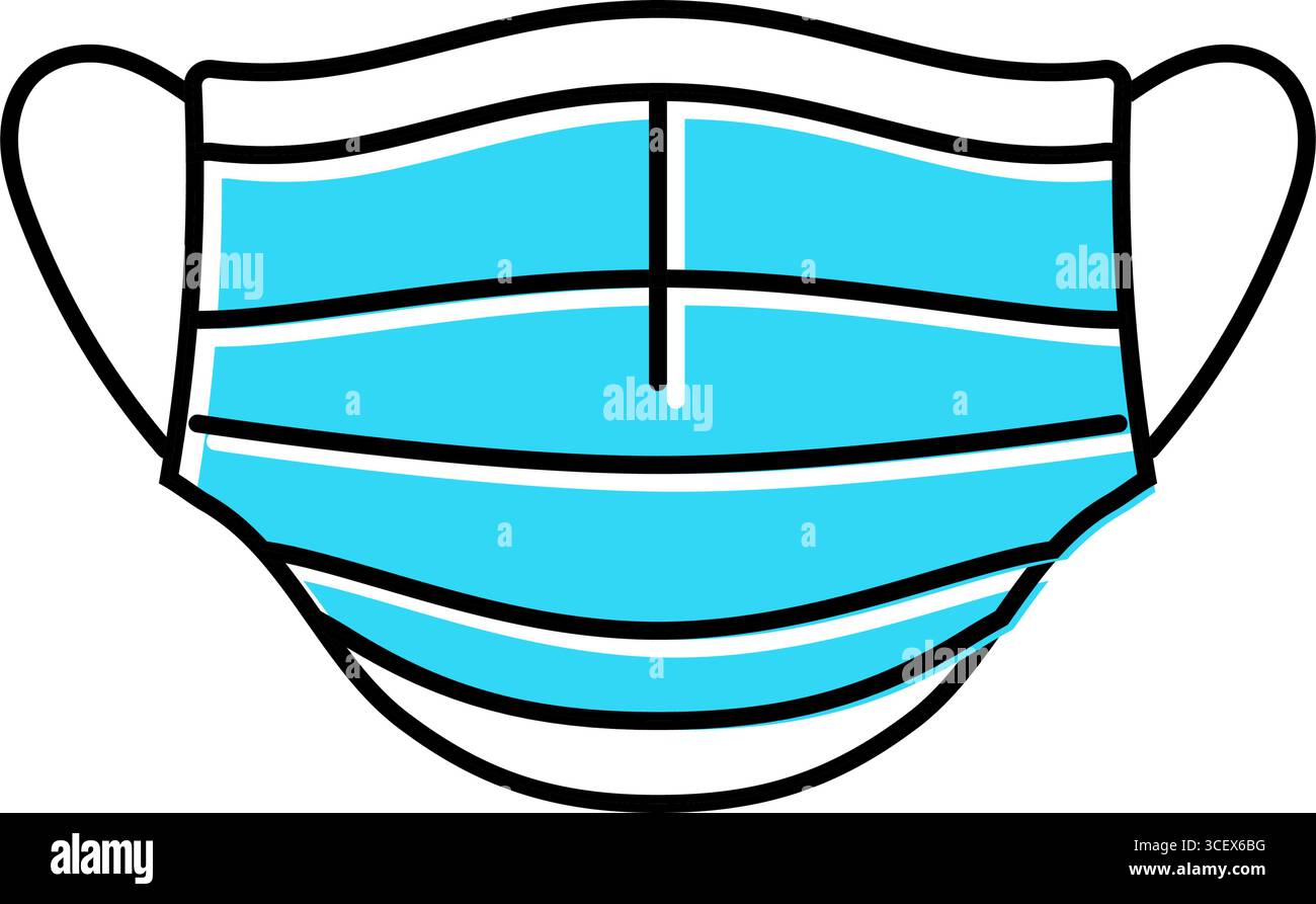 illustration vectorielle d'icône de couleur de chirurgien de masque chirurgical Illustration de Vecteur