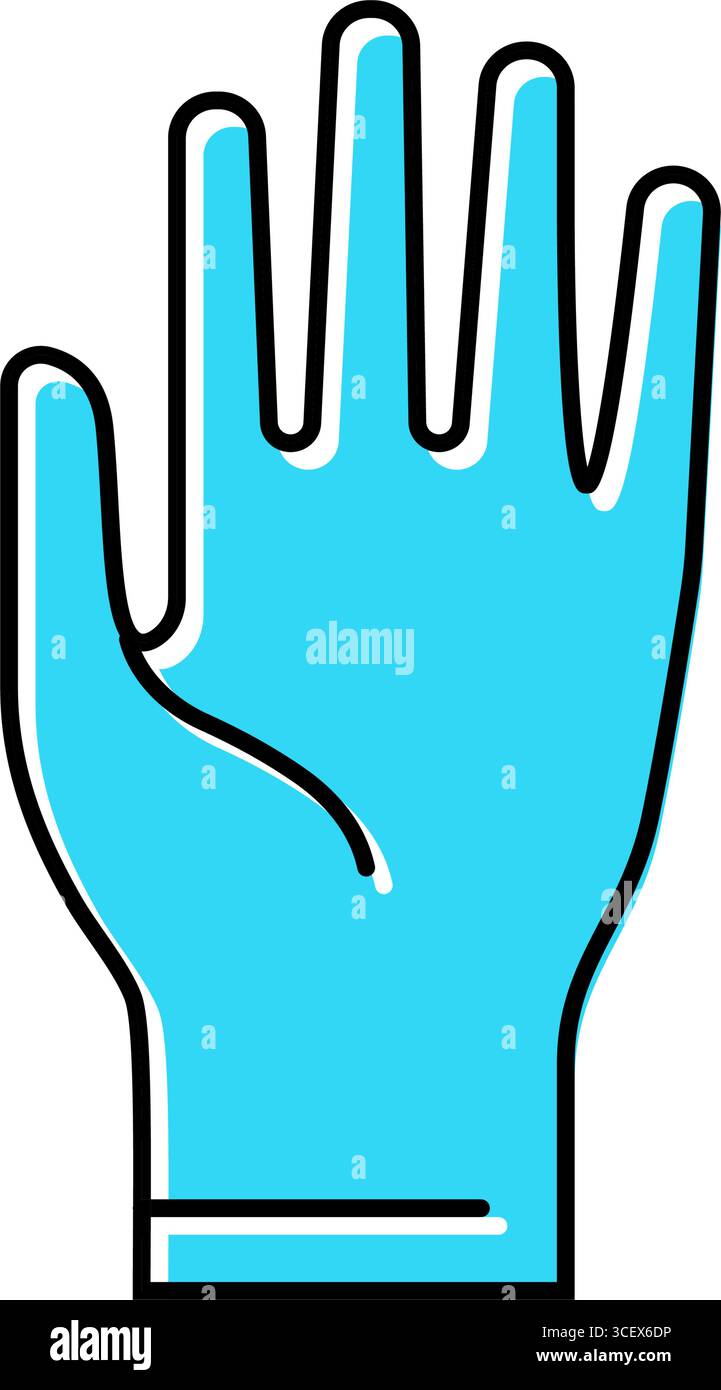 illustration vectorielle d'icône de couleur de chirurgien de gants chirurgicaux Illustration de Vecteur