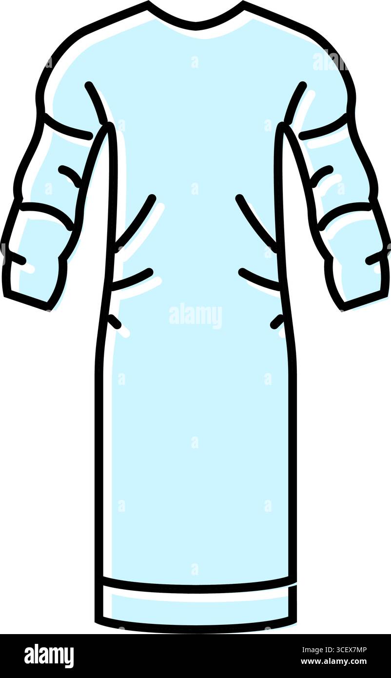 illustration vectorielle d'icône de couleur de chirurgien de robe chirurgicale Illustration de Vecteur