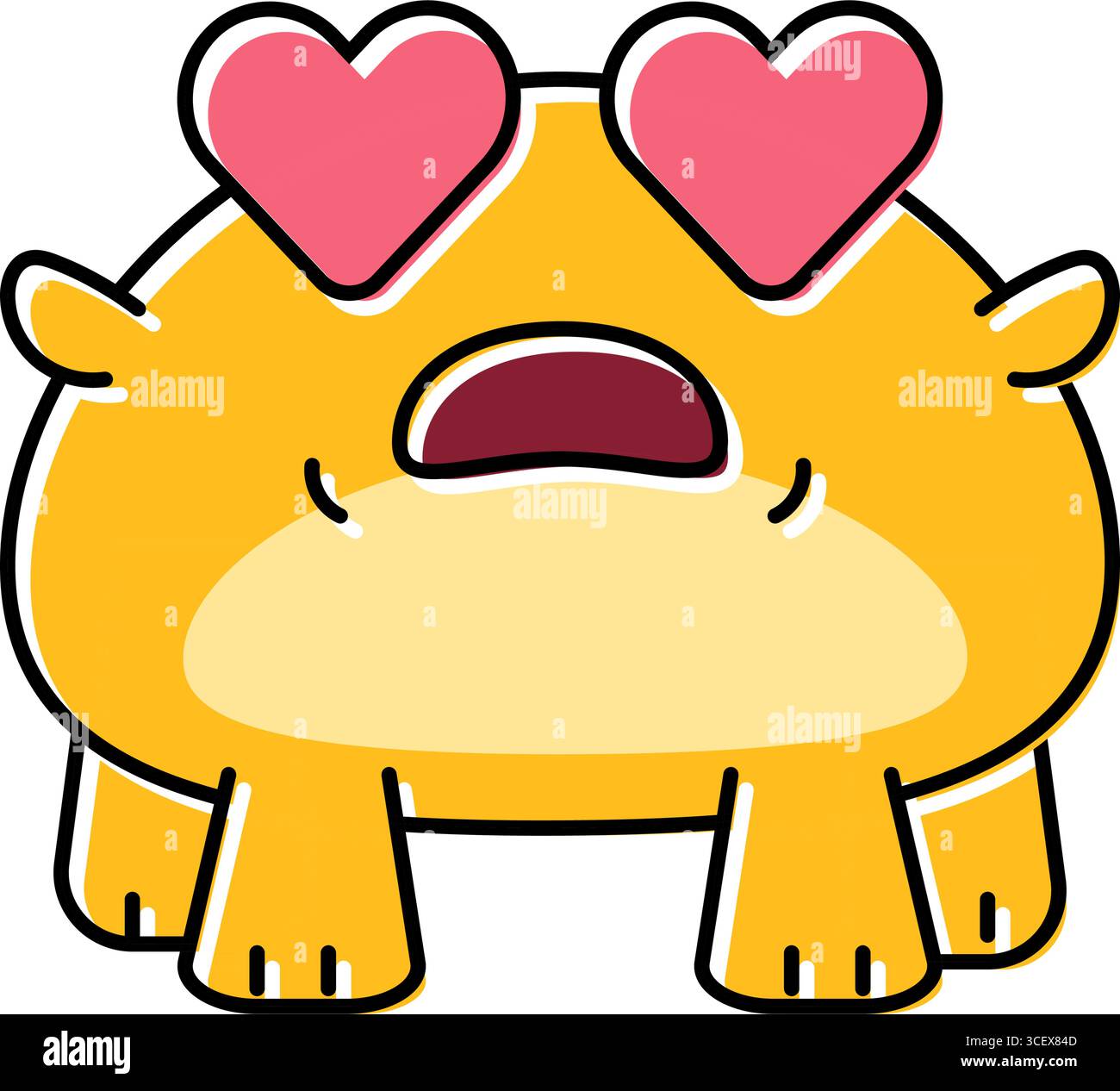 heart eyes mignon monstre illustration vectorielle d'icône de couleur Illustration de Vecteur