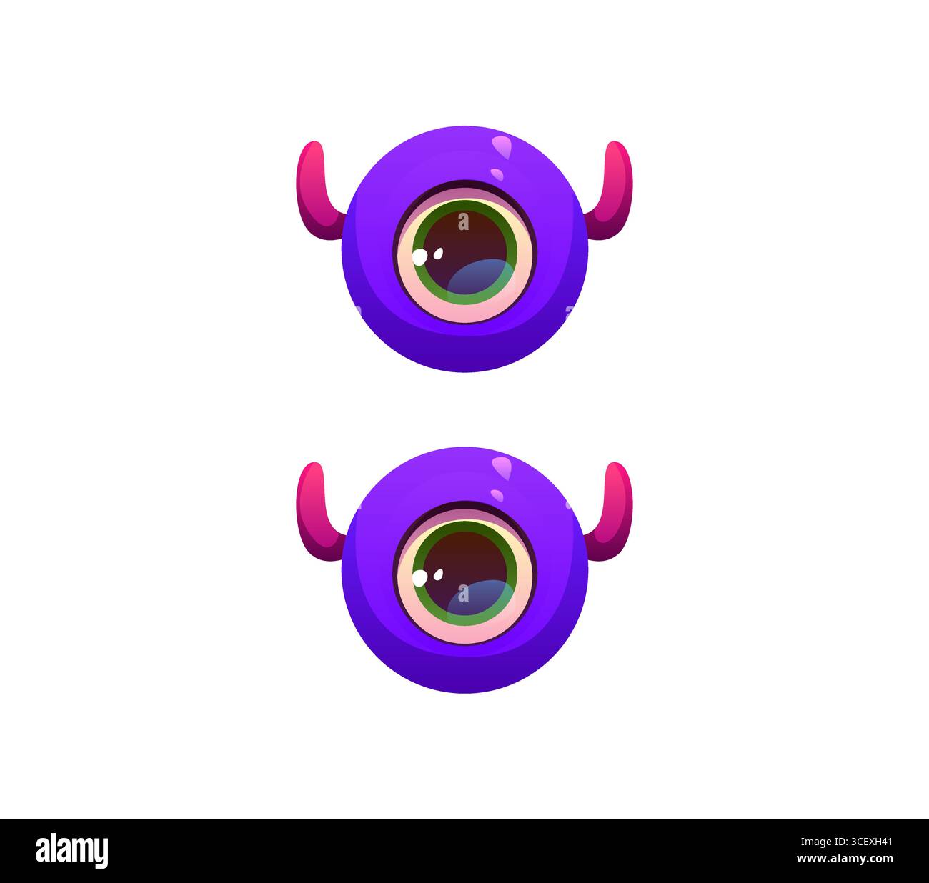 Police de caractère monstre bizarre ponctuation deux points. Halloween bogle personage signe de l'alphabet anglais, vecteur de dessin animé de personnage monstre marque de ponctuation de police anglaise. Horror Creature Kids ABC élément Illustration de Vecteur