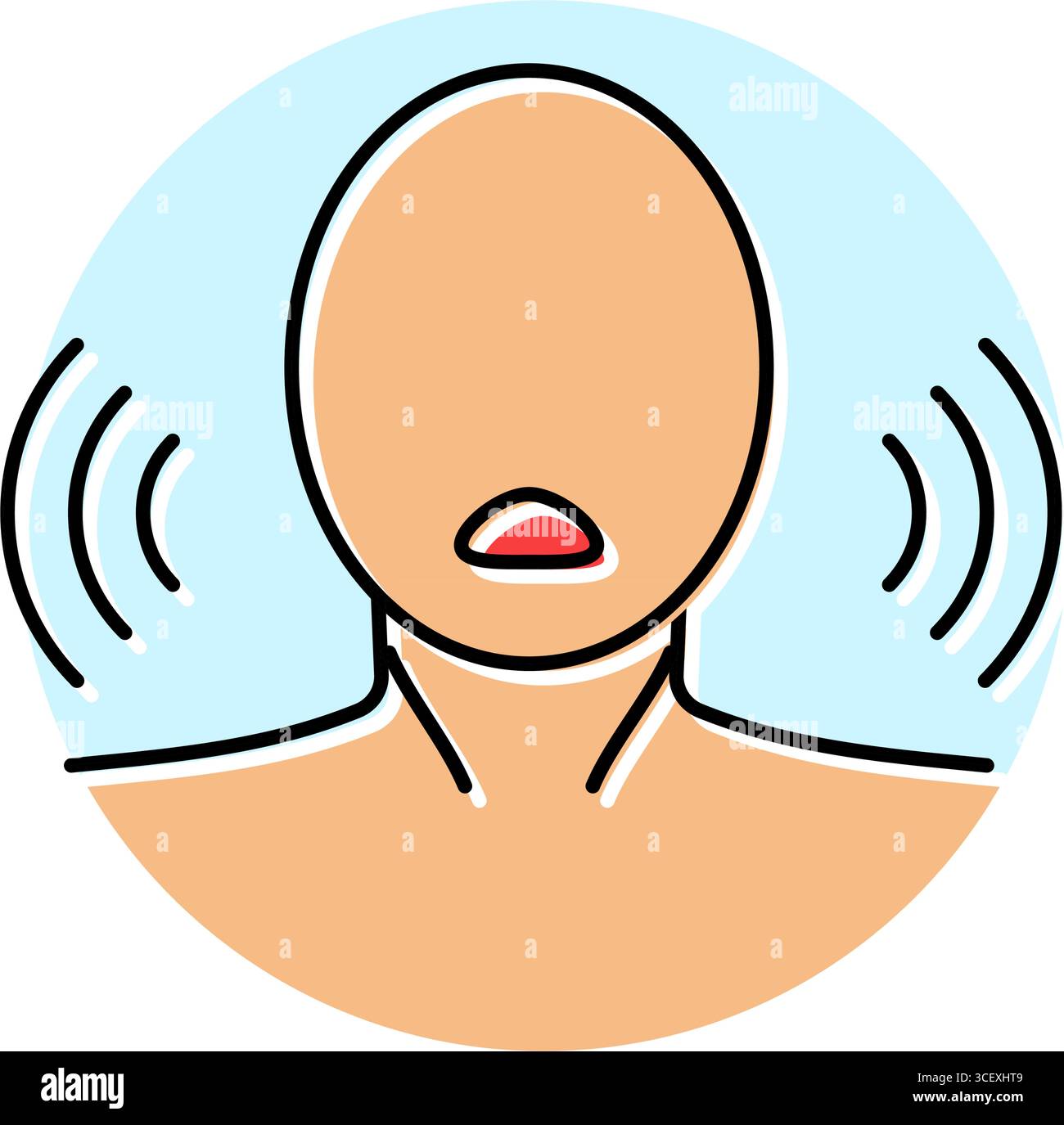 illustration vectorielle d'icône de couleur de puberté de changement de voix de l'adolescence Illustration de Vecteur