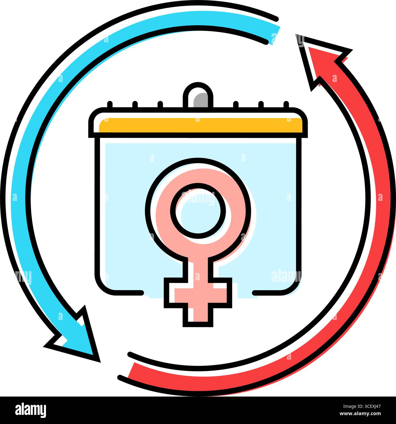 cycle menstruel adolescence puberté couleur icône illustration vectorielle Illustration de Vecteur