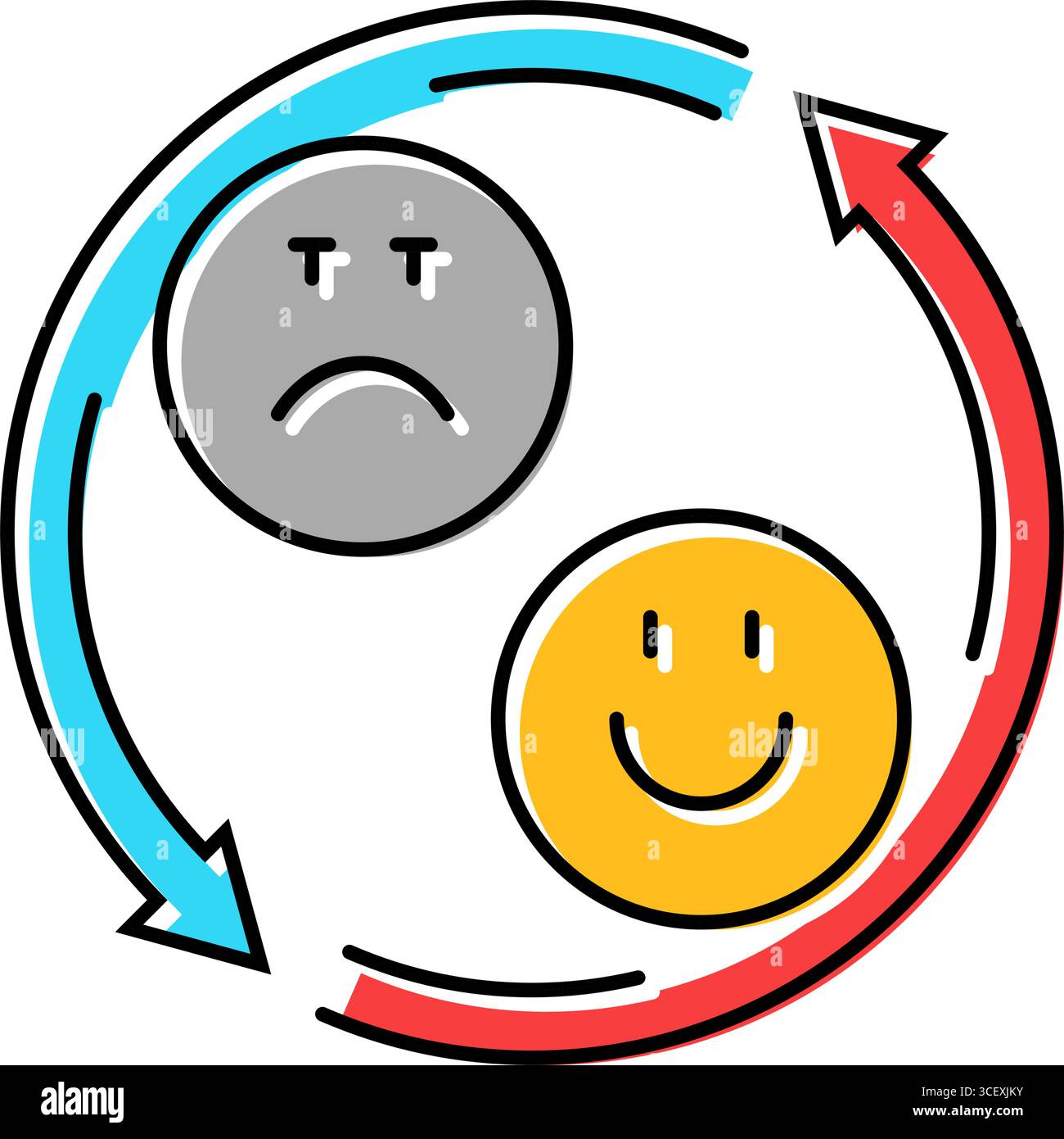 mood swings adolescence puberté illustration vectorielle d'icône de couleur Illustration de Vecteur