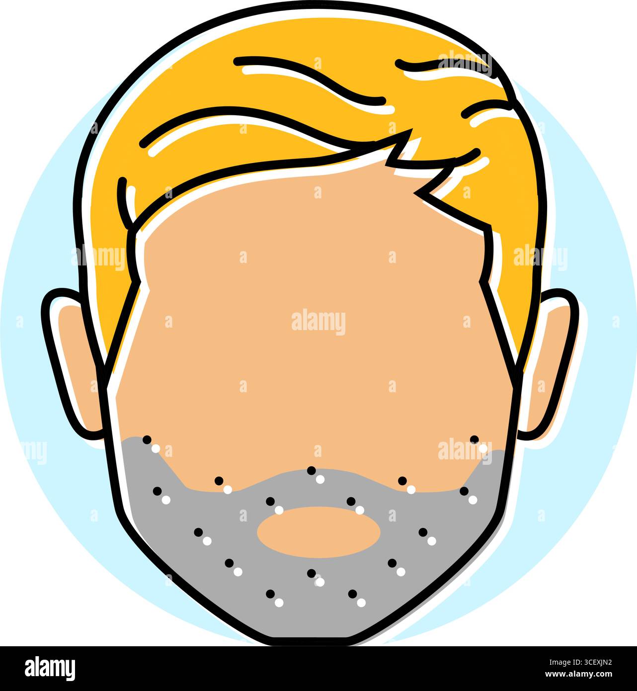 pilosité faciale adolescence puberté illustration vectorielle d'icône de couleur Illustration de Vecteur