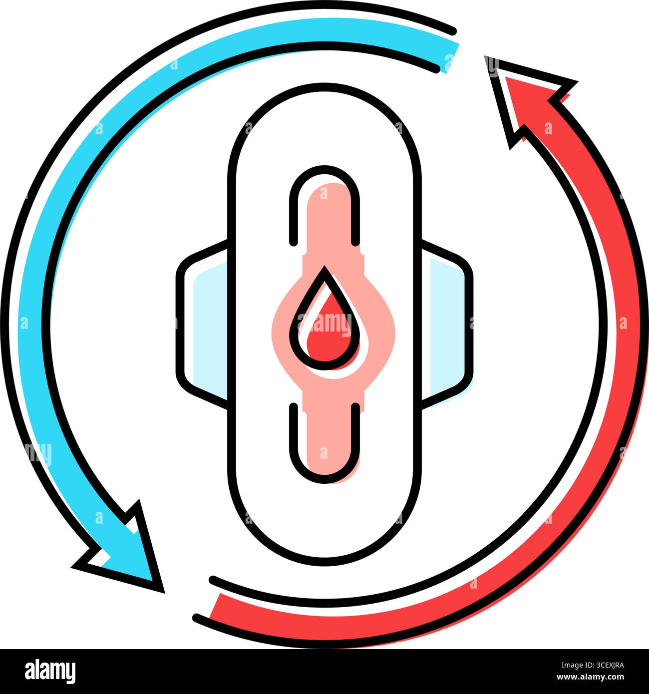 menstruation adolescence puberté illustration vectorielle d'icône de couleur Illustration de Vecteur