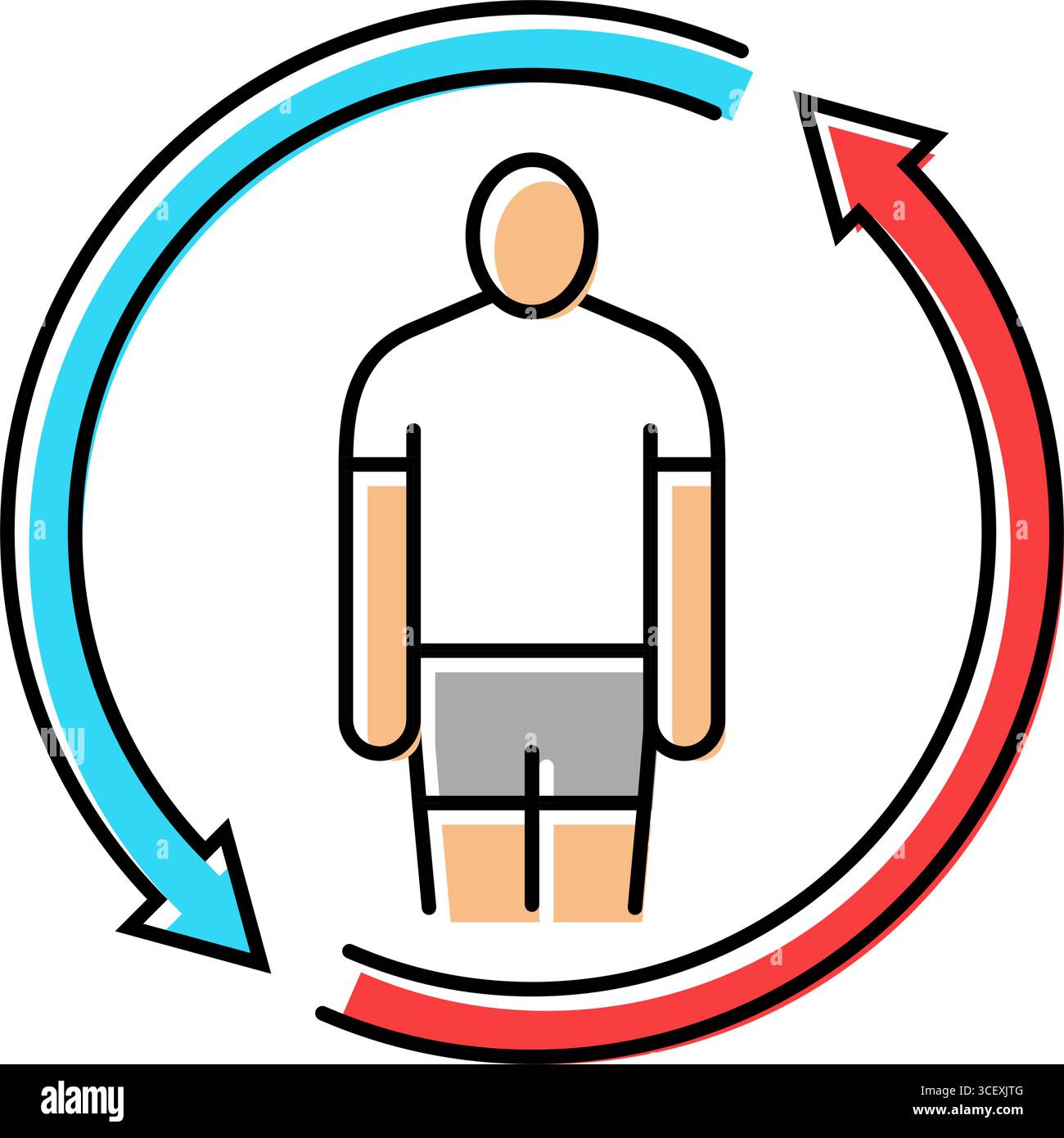 transformation physique adolescence puberté illustration vectorielle d'icône de couleur Illustration de Vecteur