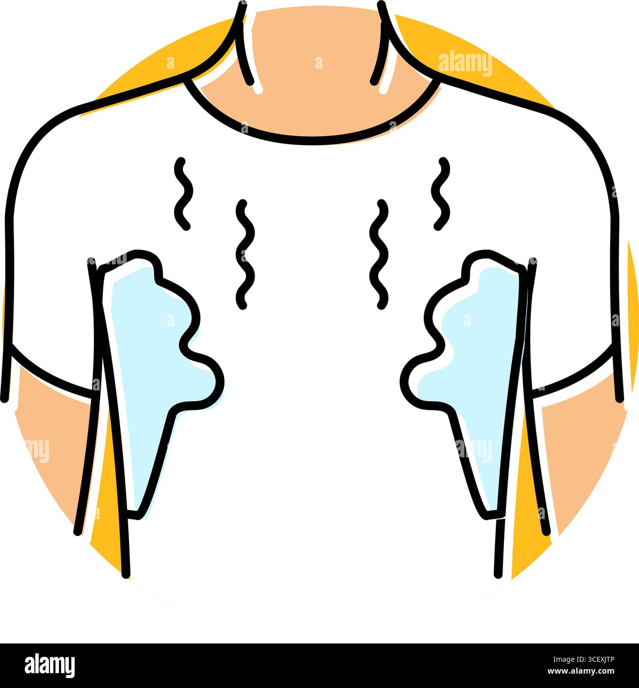 odeur de transpiration adolescence puberté illustration vectorielle d'icône de couleur Illustration de Vecteur