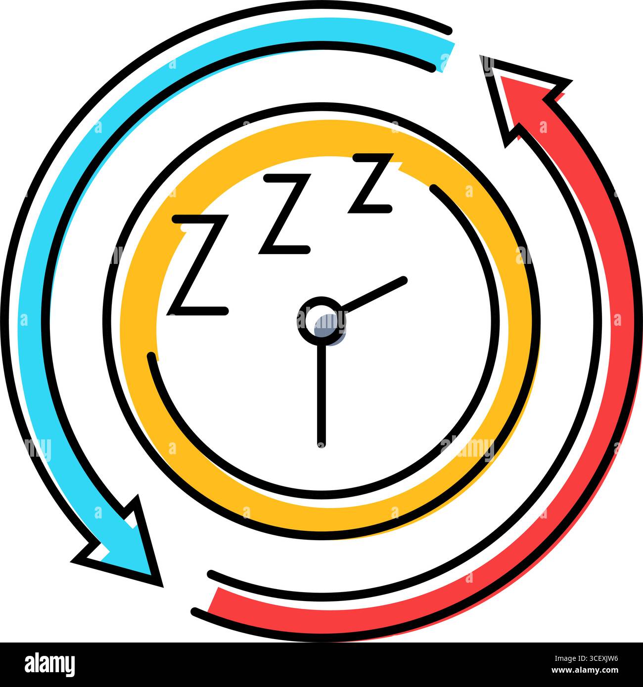 le sommeil change l'adolescence puberté illustration vectorielle d'icône de couleur Illustration de Vecteur